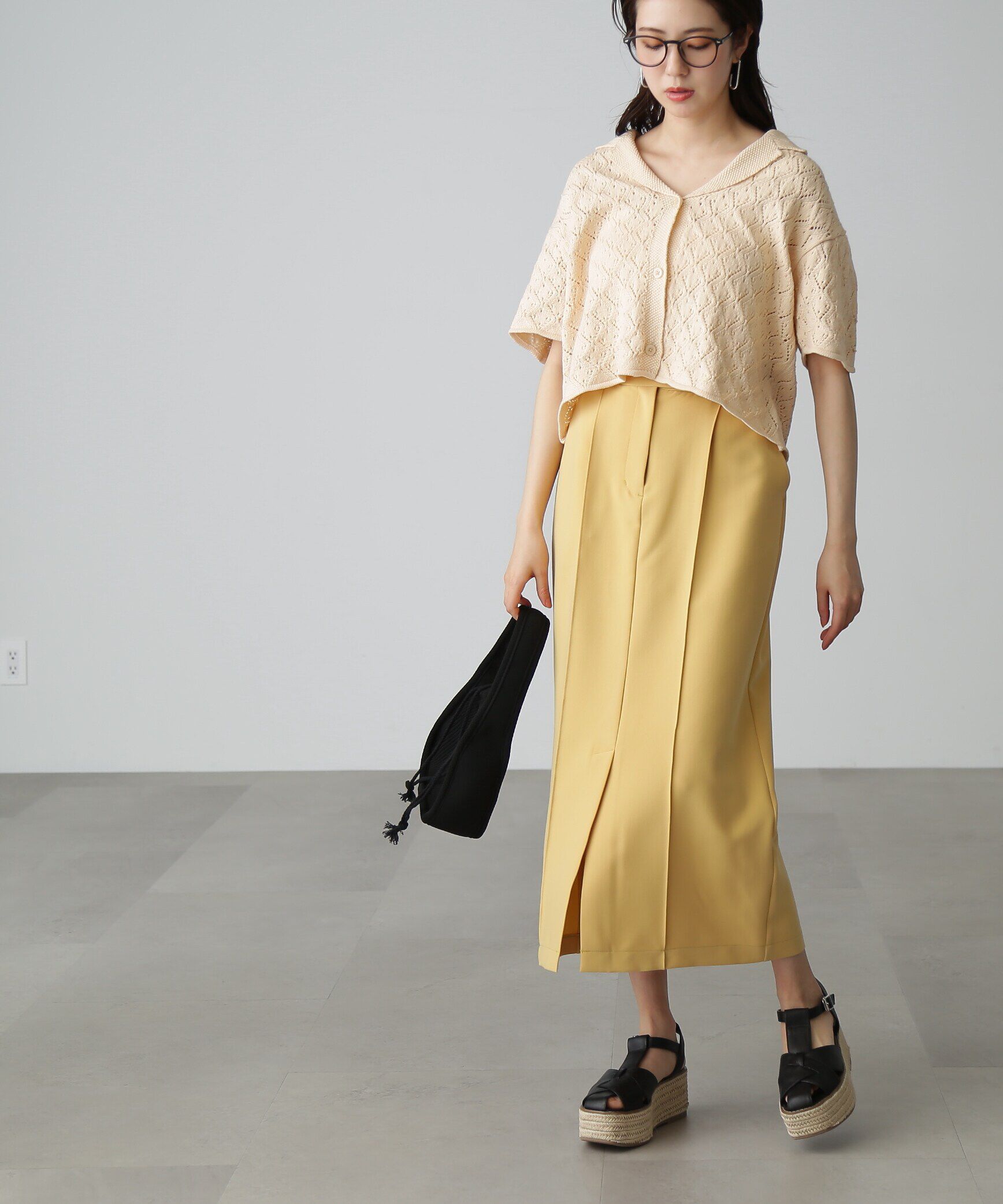  「[低身長サイズ/Sシリーズ]ピンタックナロースカート」|スカート|