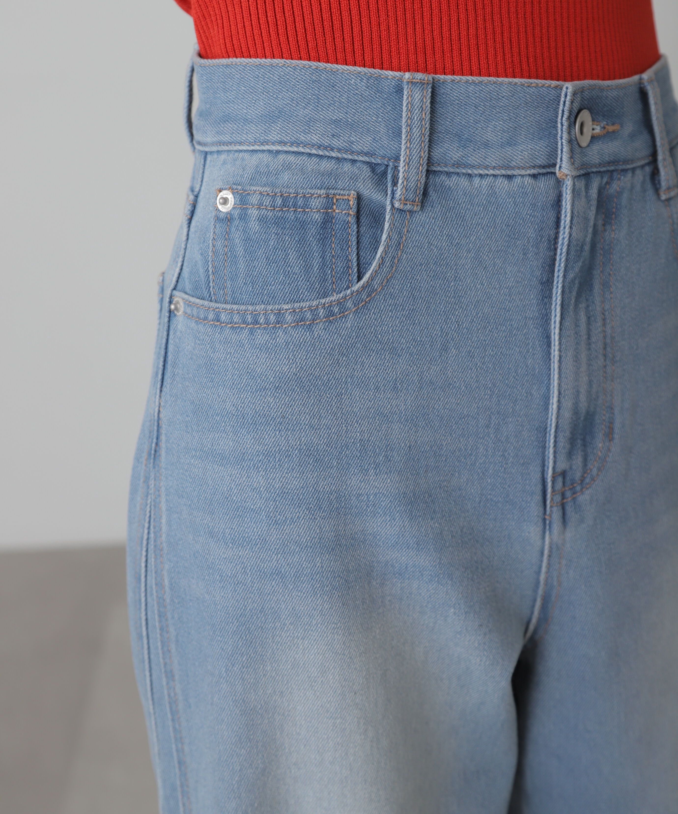  「[XS-Lサイズ展開]サイドパネルヴィンテージライクワイドデニム」|その他|