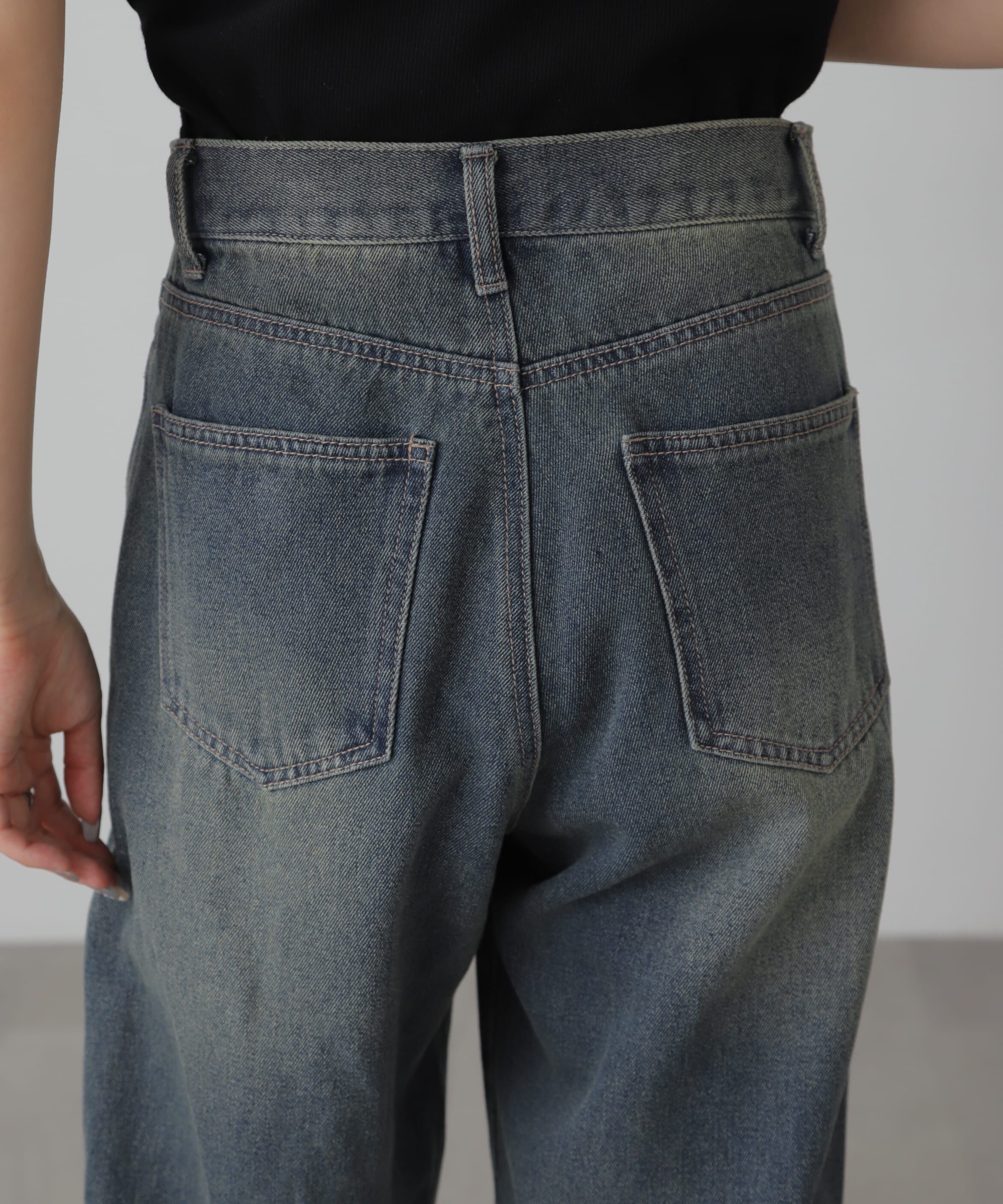  「[XS-Lサイズ展開]サイドパネルヴィンテージライクワイドデニム」|その他|