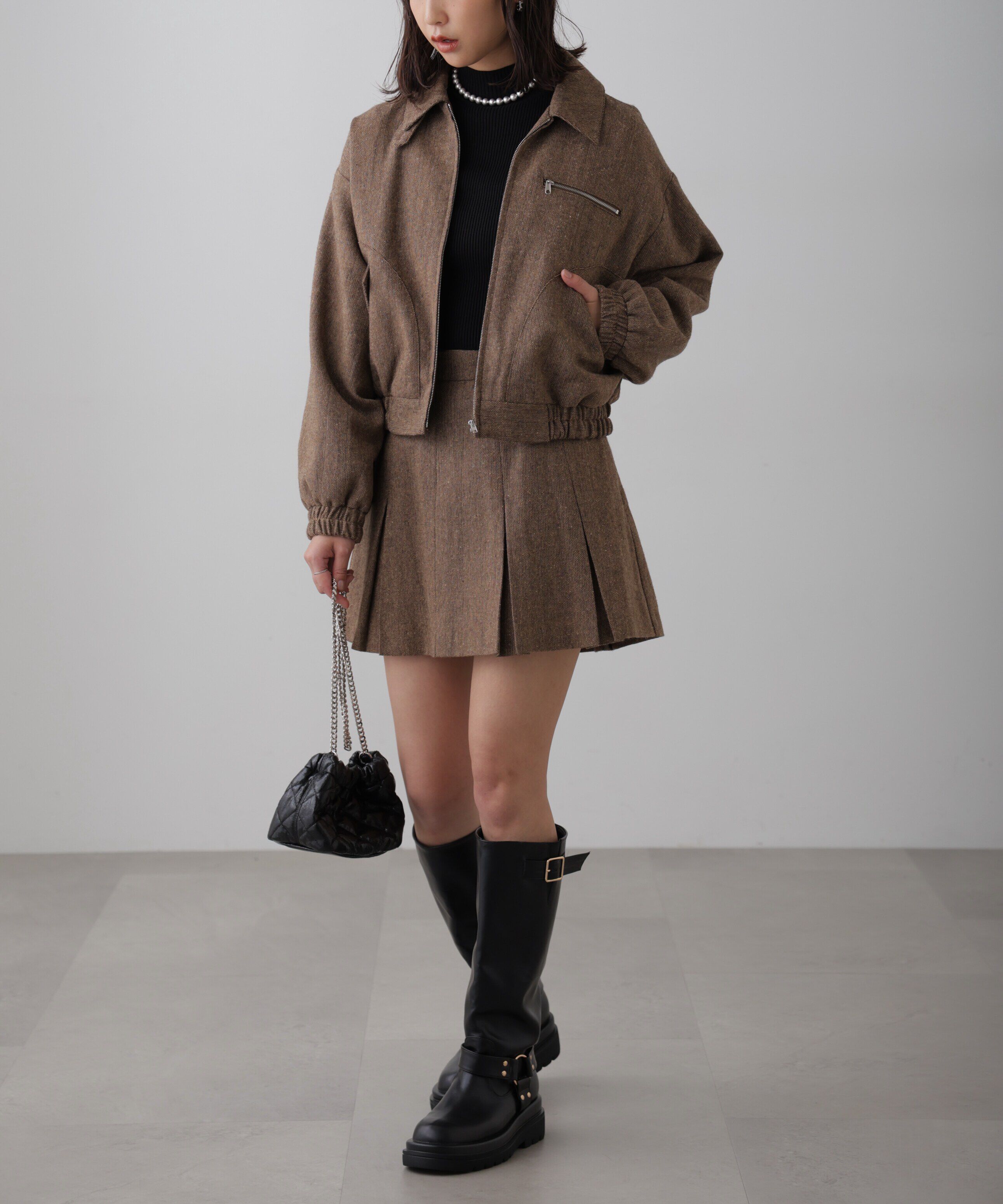  「〈洗える〉マシンウォッシャブルハイネックショート丈ニット」|ニット・セーター|