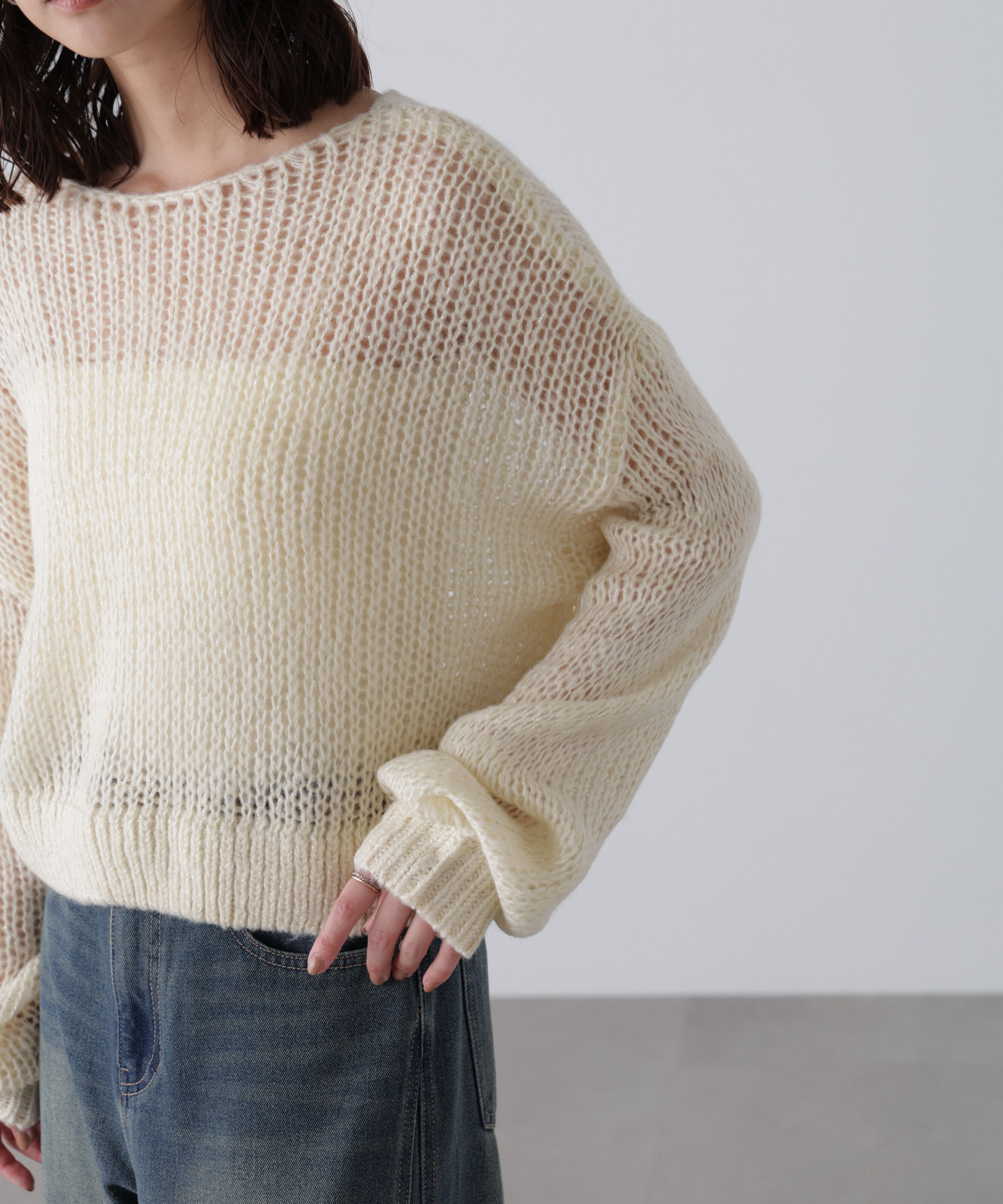  「シアーモヘヤラメニット」|ニット・セーター|