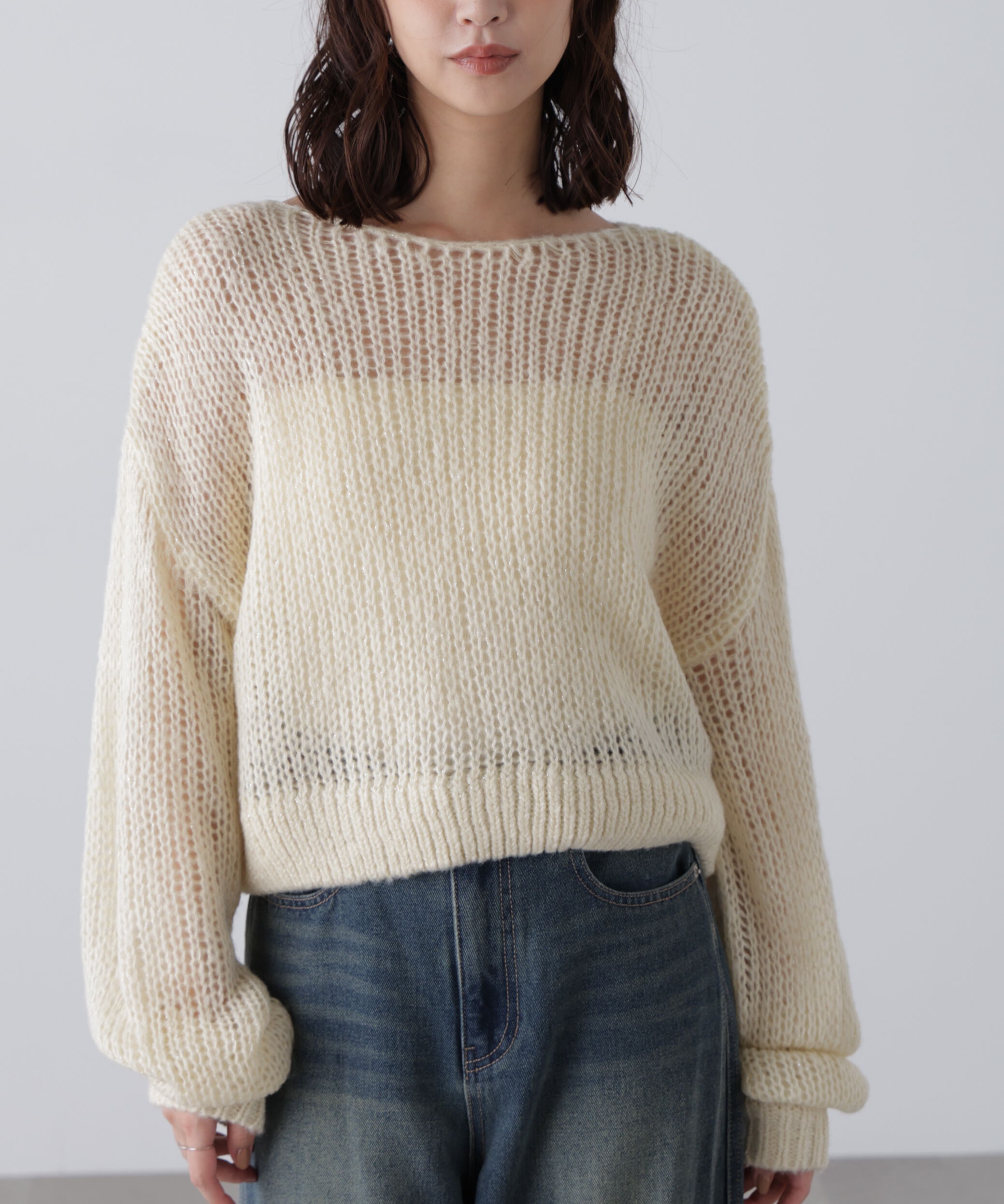  「シアーモヘヤラメニット」|ニット・セーター|