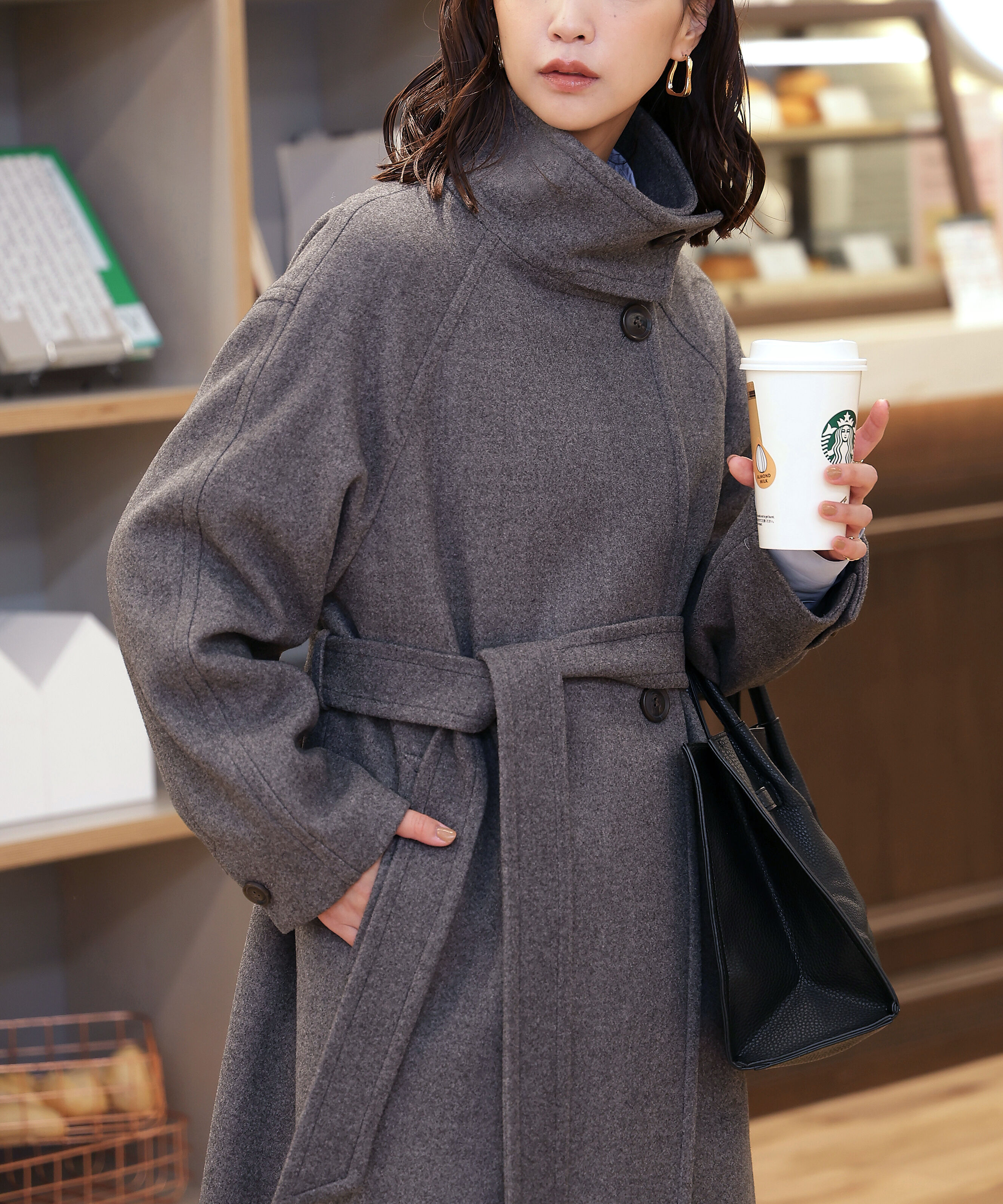  「[累計販売5000枚！選べる4色]スタンドカラーメルトンロングコート」|その他|