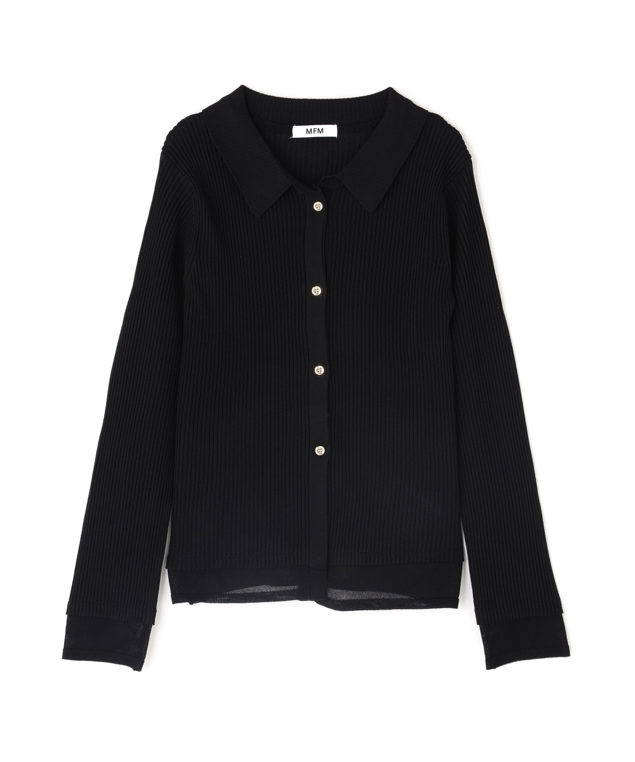  「金ボタン襟リブニット」|ニット・セーター|