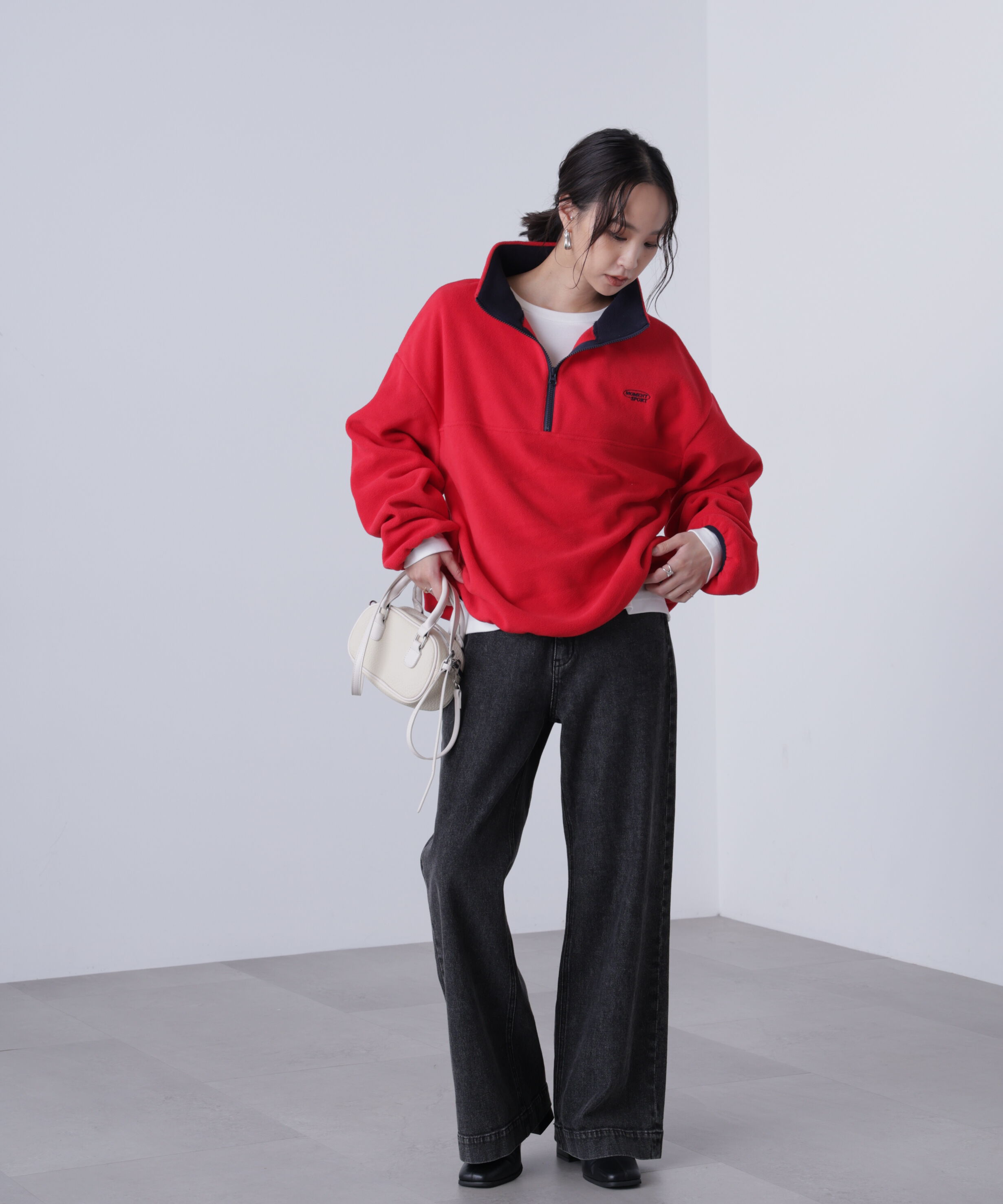  「フリースハーフジッププルオーバー」|Tシャツ・カットソー|