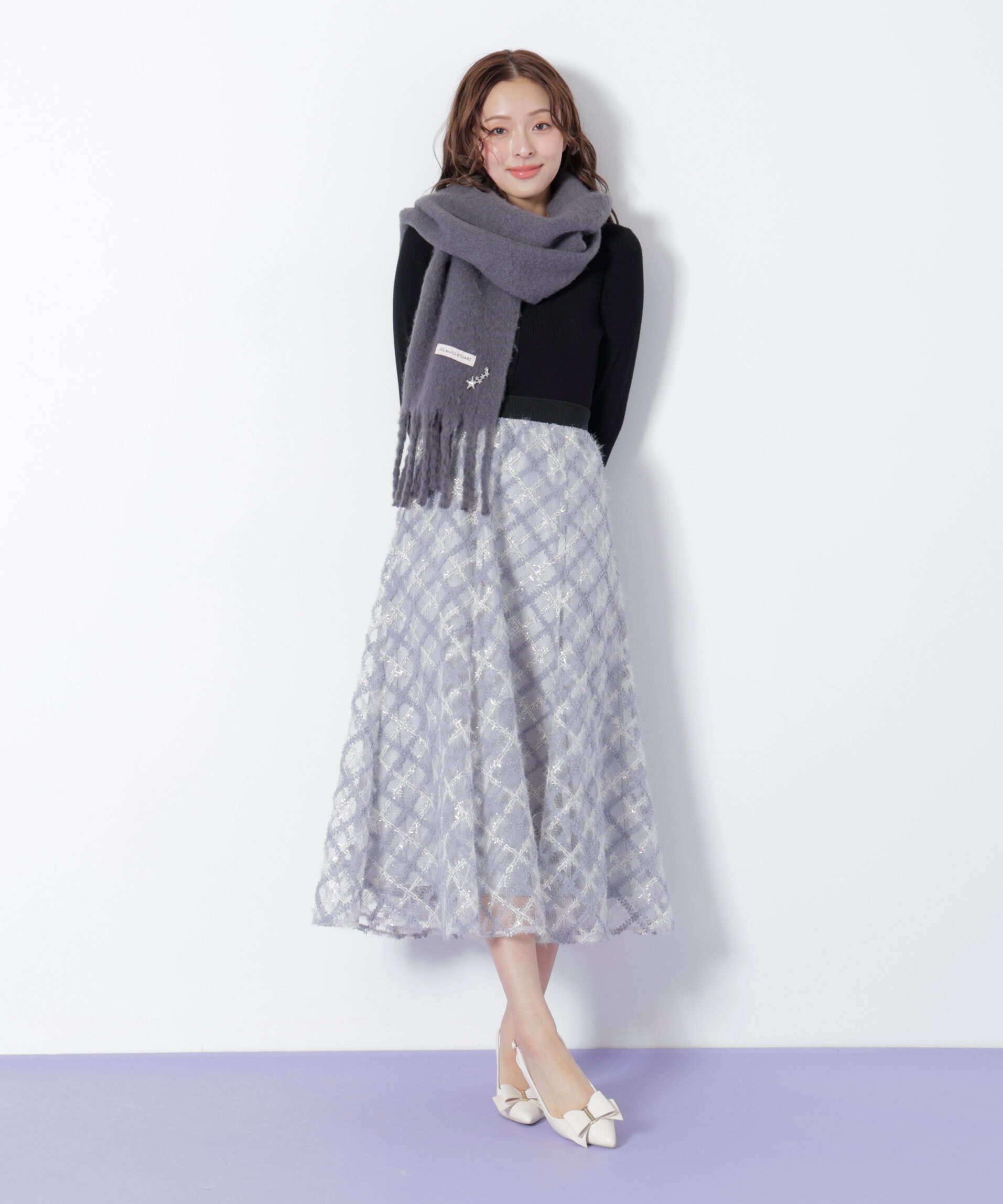  「ループヤーンフラッフィーストール」|バンダナ・スカーフ|