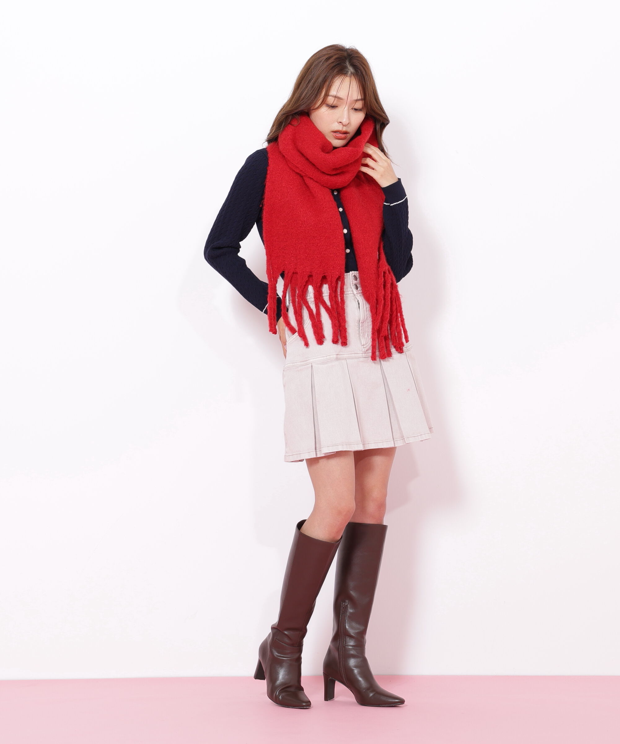  「ループヤーンフラッフィーストール」|バンダナ・スカーフ|