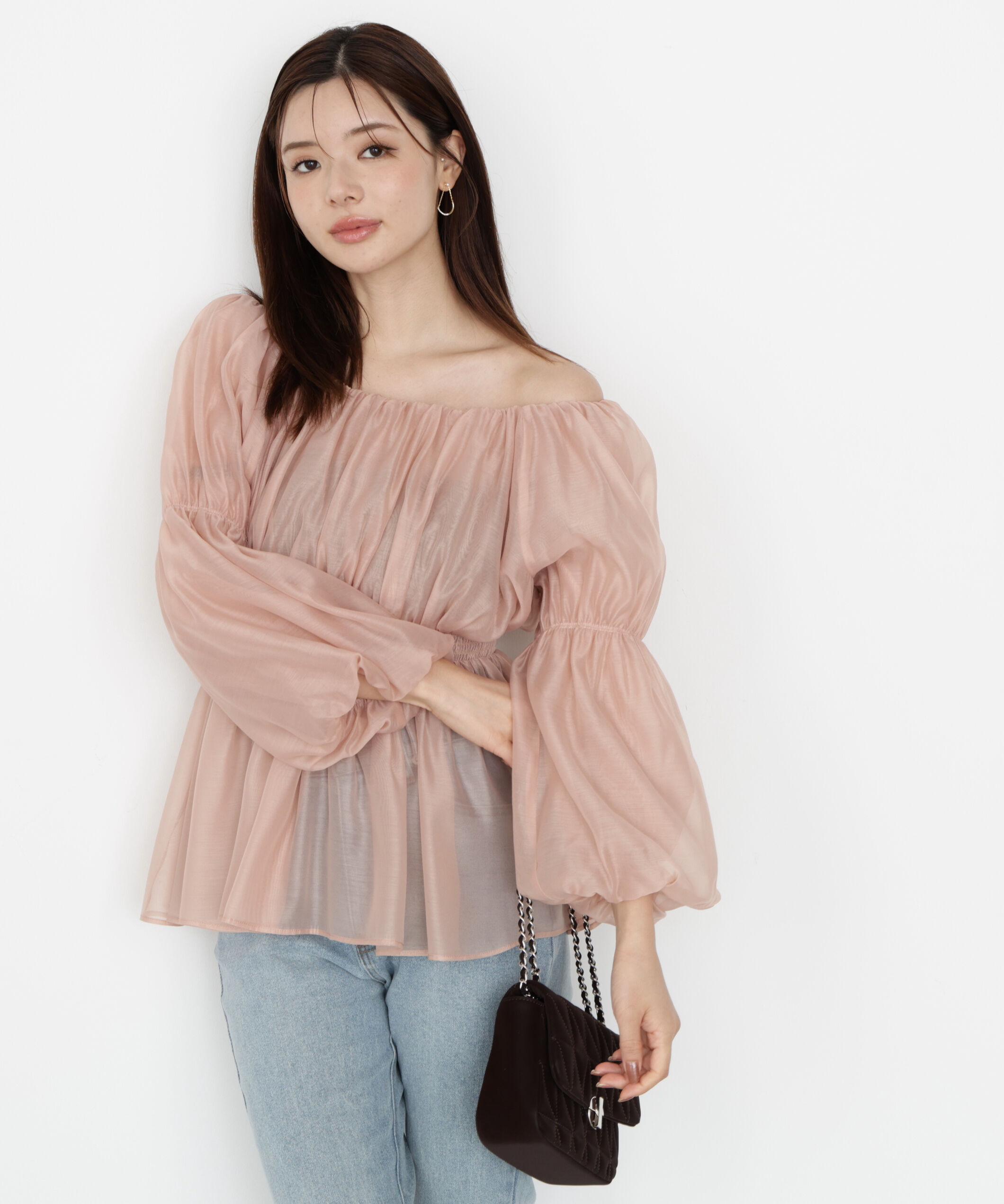 PROPORTION BODY DRESSING「＜ウォッシャブル＞バルーンスリーブオフショルブラウス 25AW」|シャツ・ブラウス|