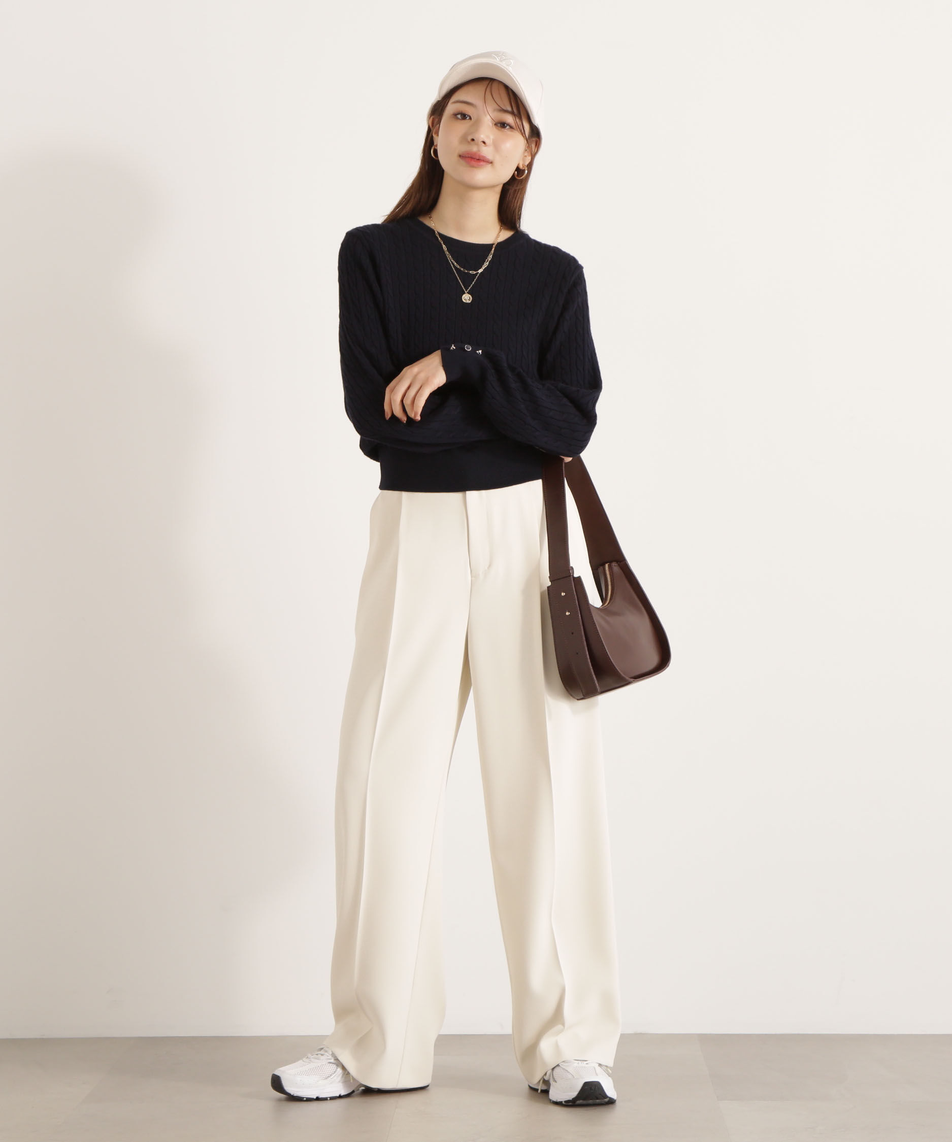 PROPORTION BODY DRESSING「＜ハンドウォッシャブル＞袖釦ミニケーブルニット」|ニット・セーター|