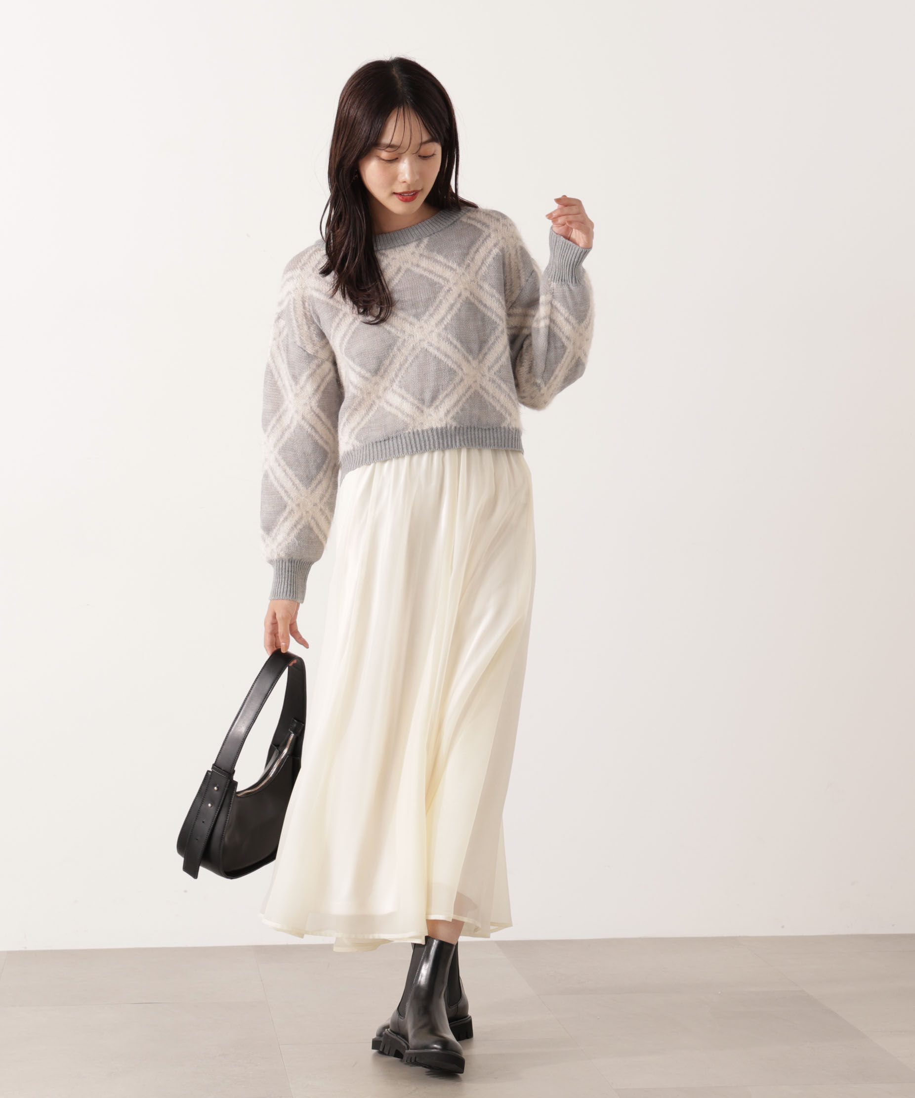 PROPORTION BODY DRESSING「エアリーナローフレアスカート 25AW」|スカート|エクリュ1