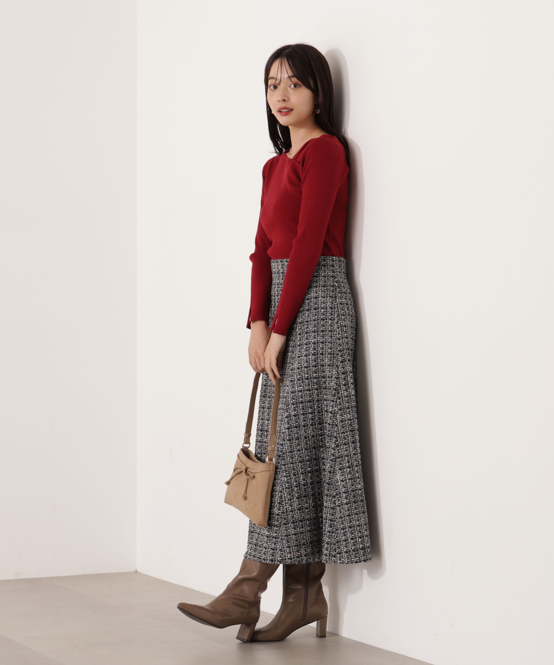 PROPORTION BODY DRESSING「ミックスツイードフレアスカート 25AW」|スカート|