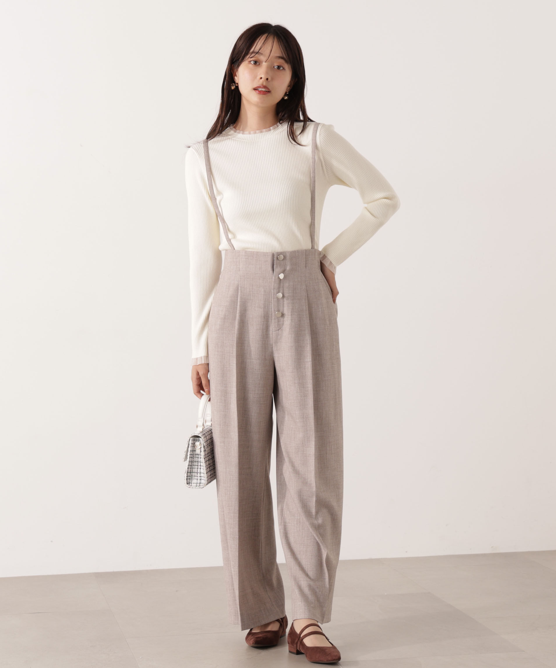 PROPORTION BODY DRESSING「フロント釦2wayワイドパンツ 25AW」|その他|ベージュ