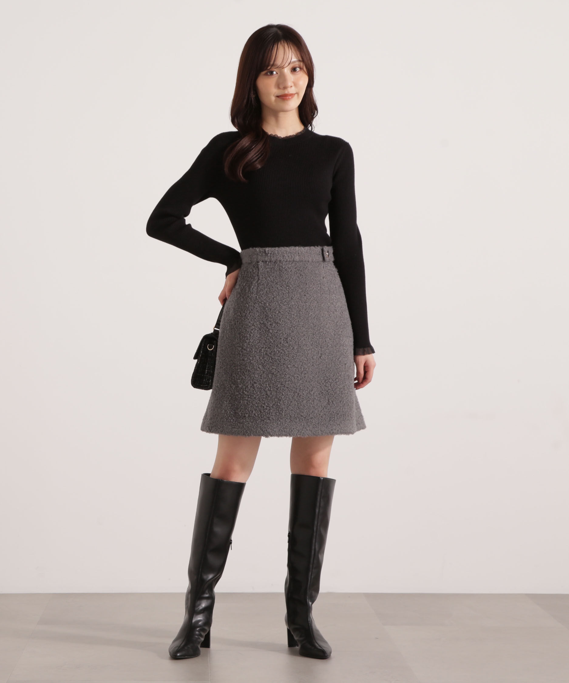 PROPORTION BODY DRESSING「部分シアーリブニット 25AW 」|ニット・セーター|