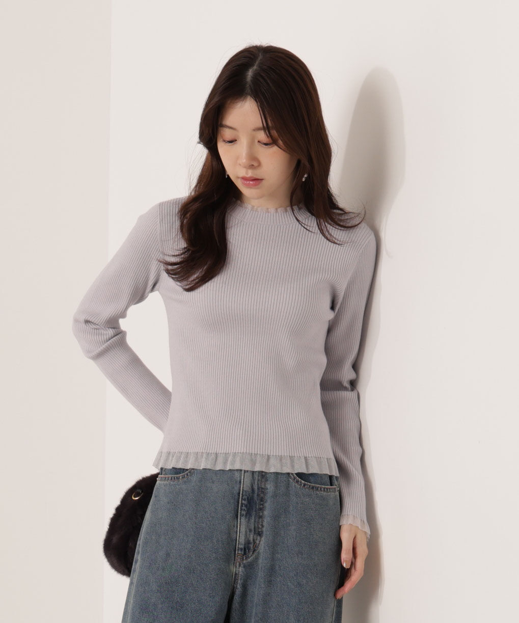 PROPORTION BODY DRESSING「部分シアーリブニット 25AW 」|ニット・セーター|