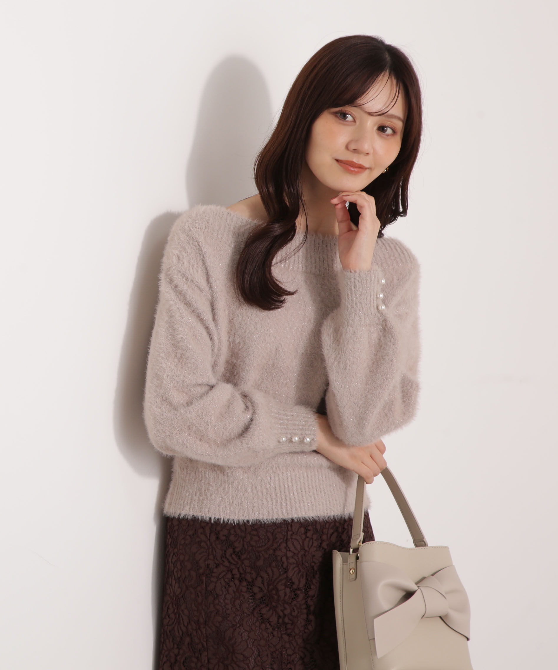 PROPORTION BODY DRESSING「ミニシャギーオフショルニット 25AW」|ニット・セーター|