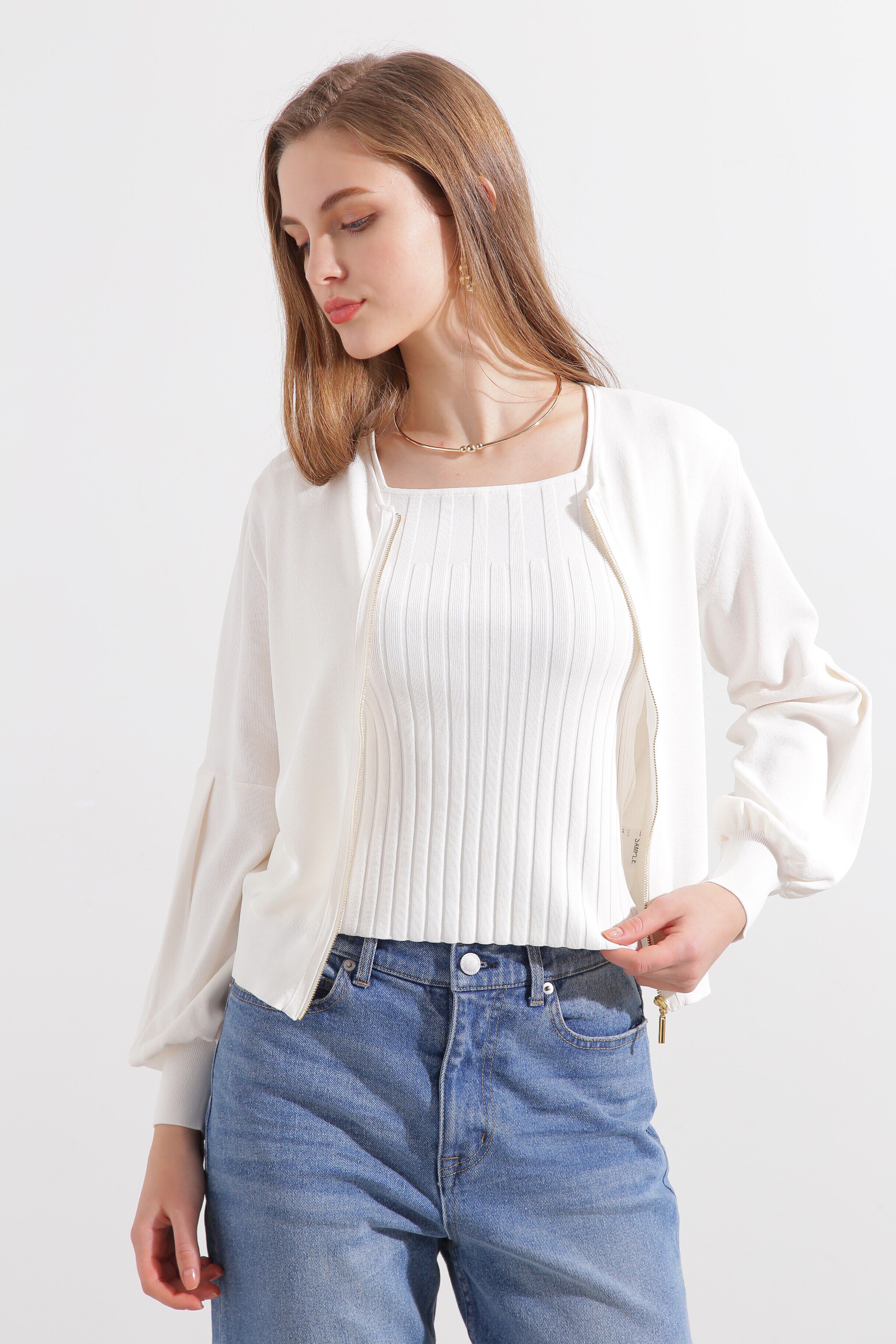  「ジップアップニットブルゾン」|その他|