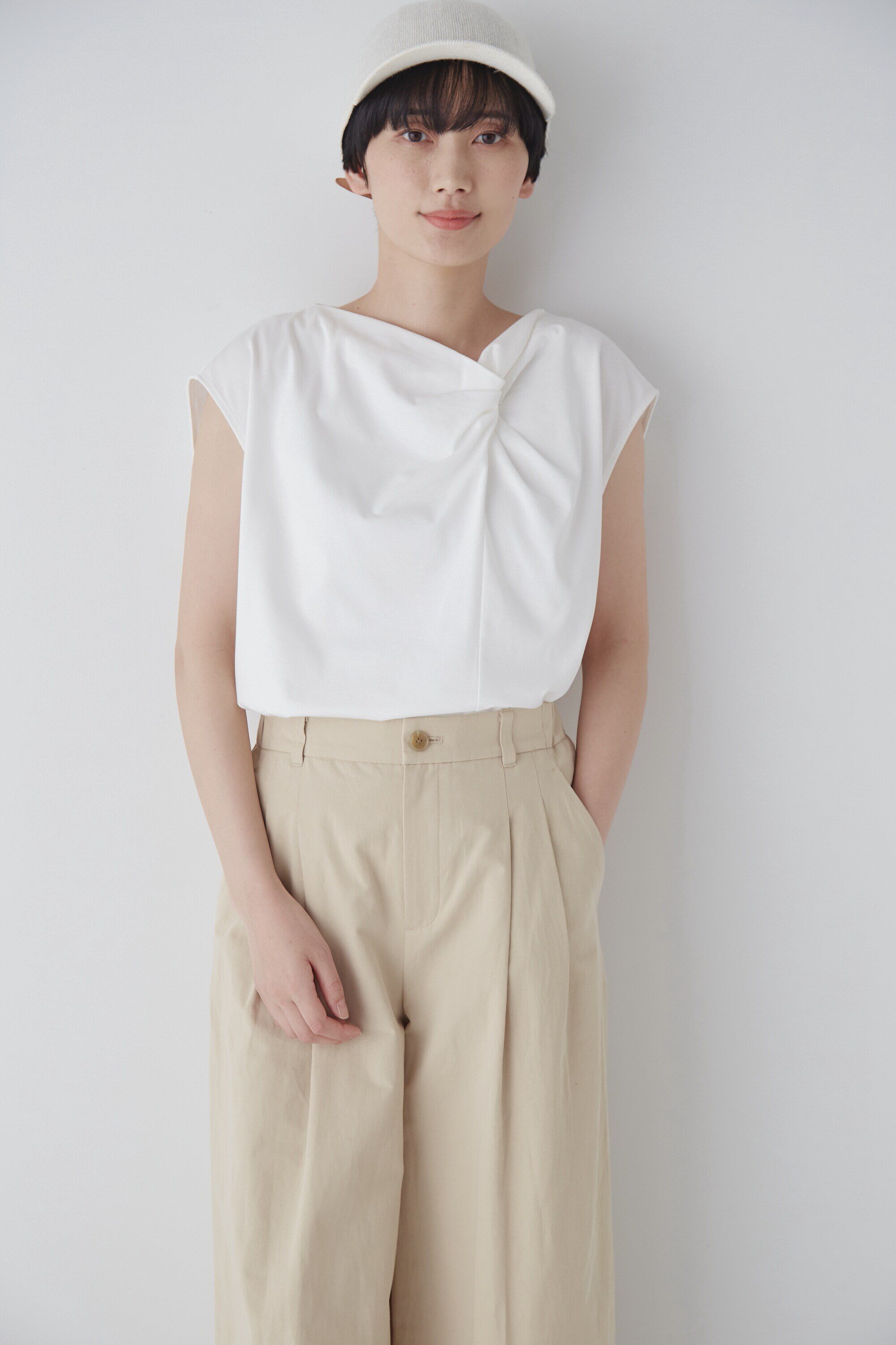  「◆ツイストネックプルオーバー」|Tシャツ・カットソー|ホワイト