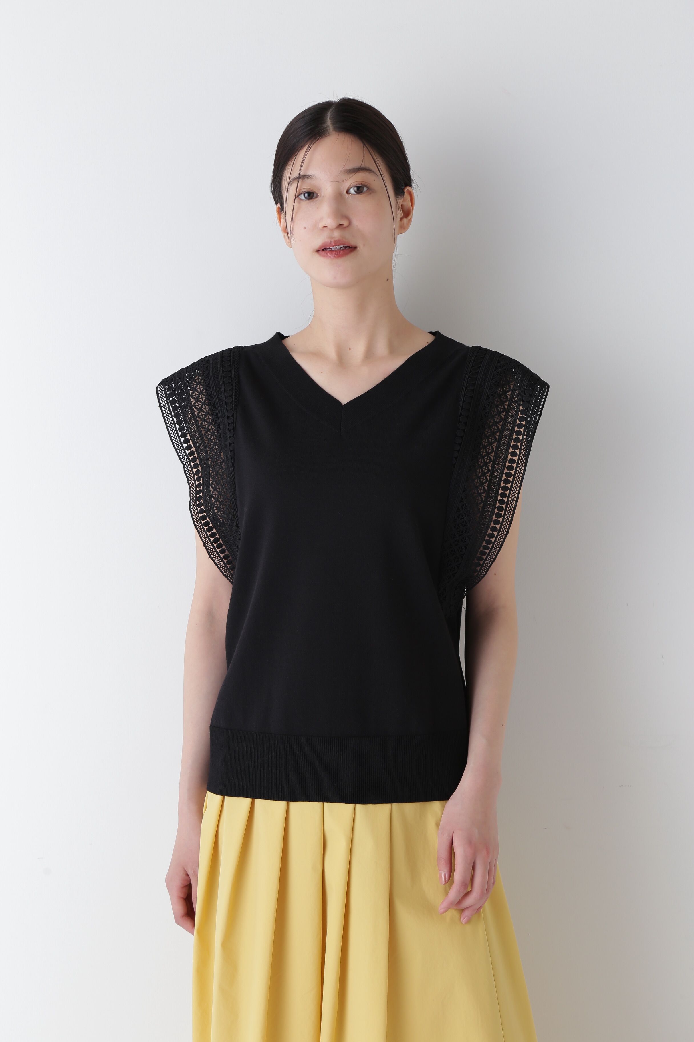  「◆レースドッキングニットトップス」|ニット・セーター|