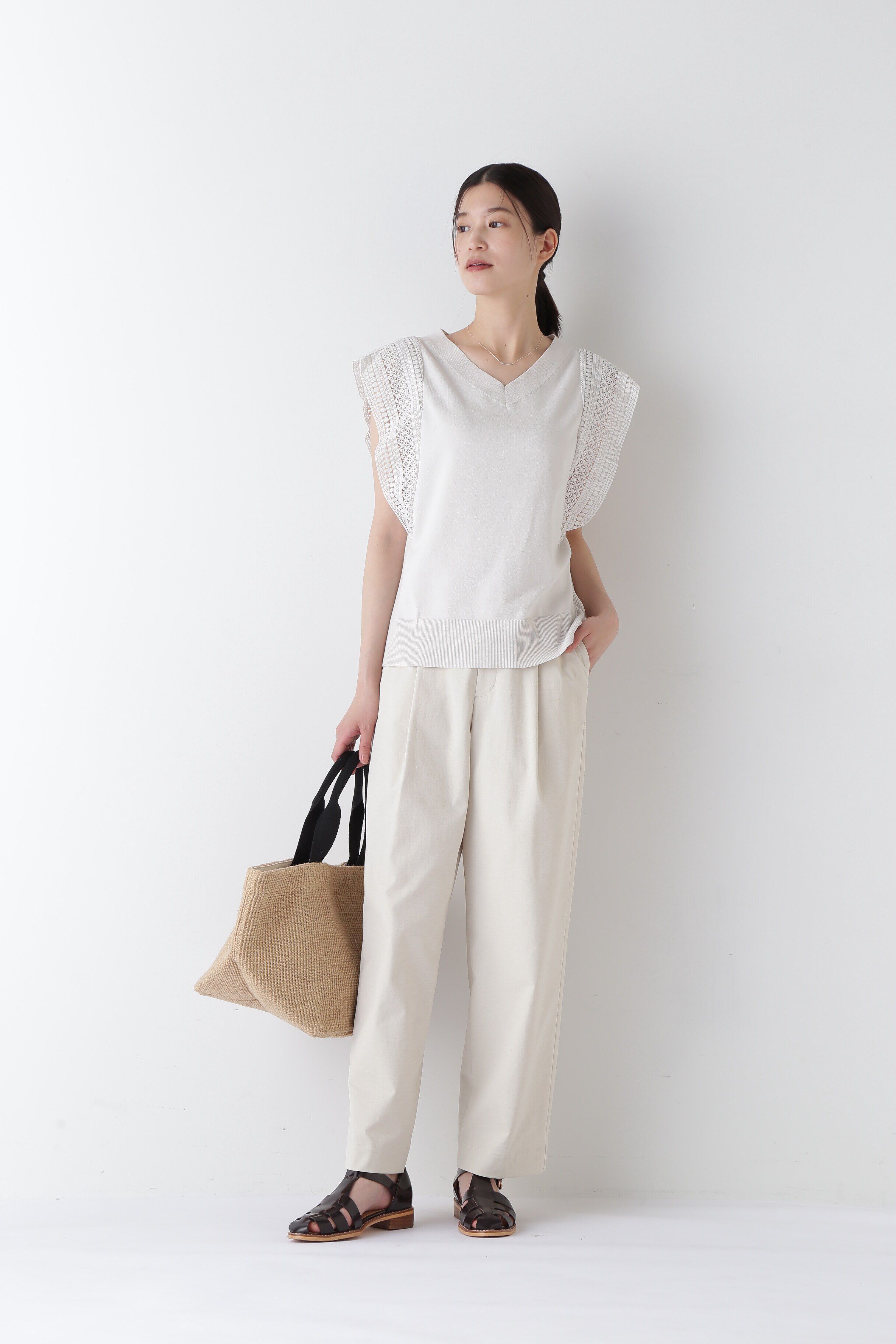  「◆レースドッキングニットトップス」|ニット・セーター|