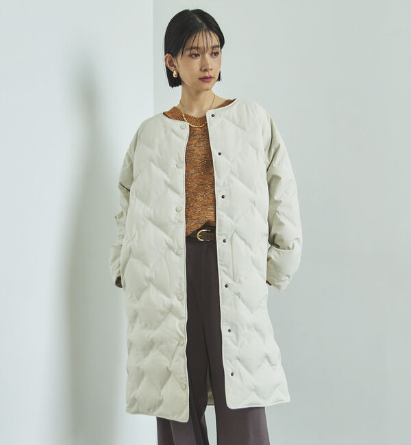 Doux archives「　シームレスノーカラーロングコート」|その他|IVORY