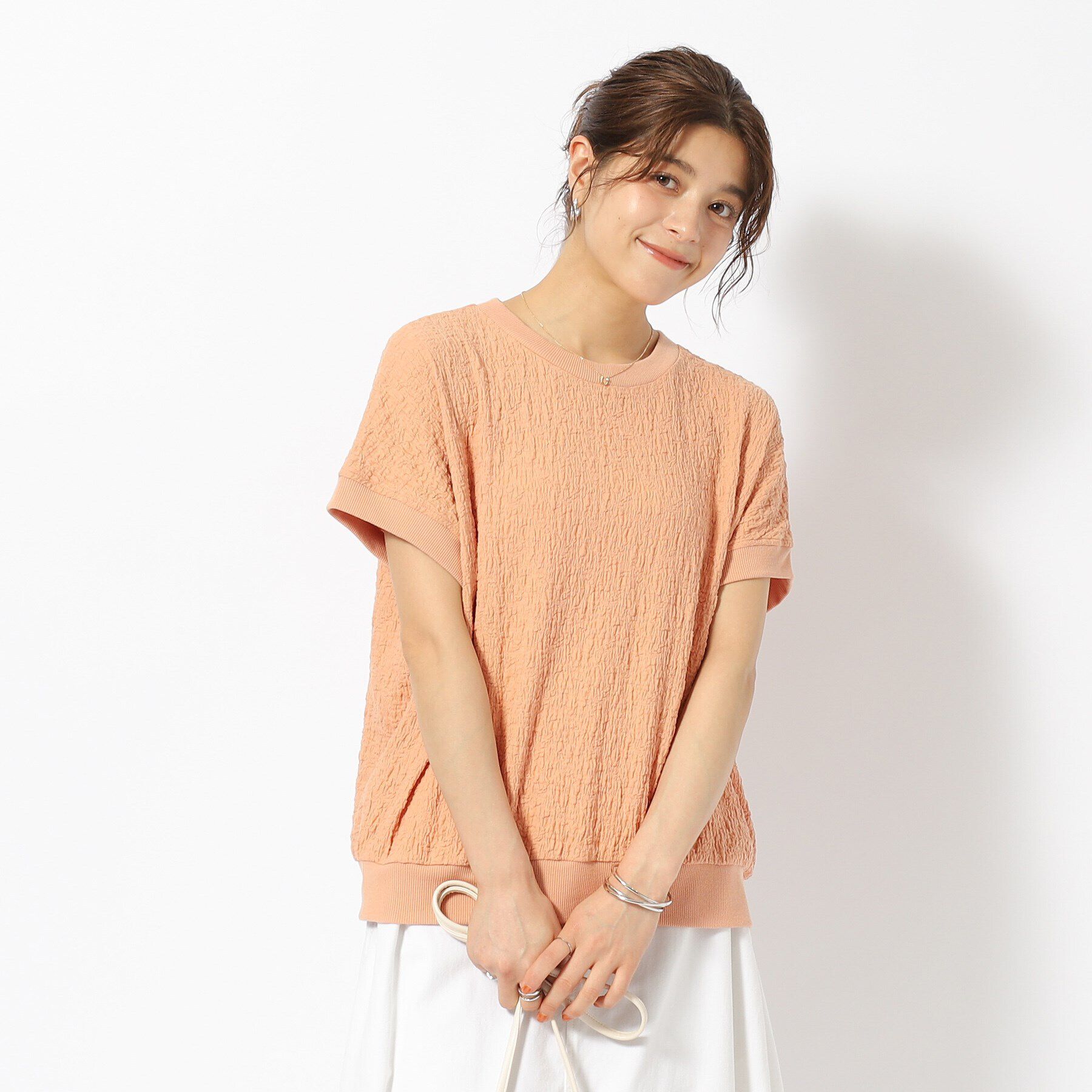 SHOO･LA･RUE「ポコポコリブ切り替えトップス」|Tシャツ・カットソー|