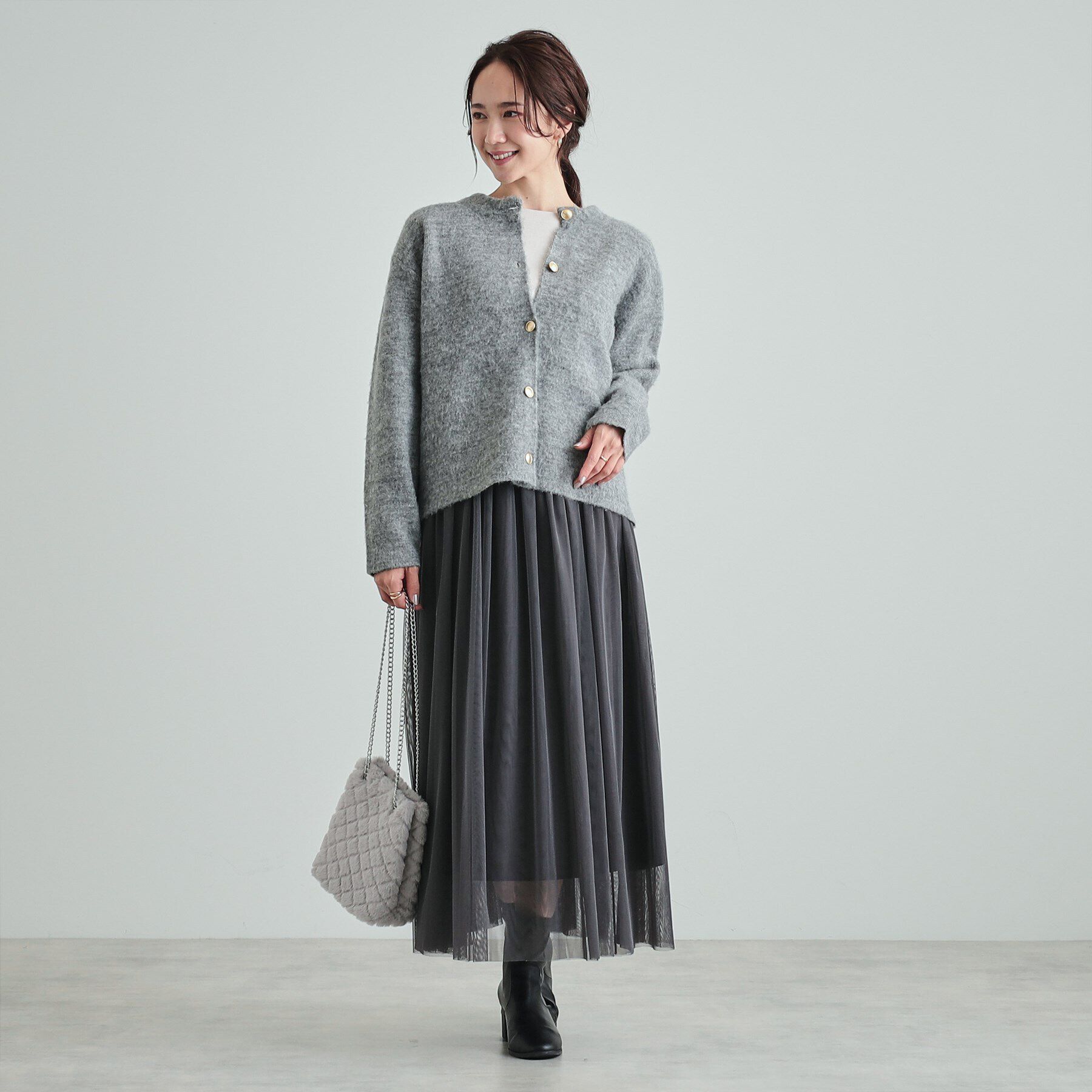 SHOO･LA･RUE「Wフェイスふわふわ起毛ニットカーディガン」|カーディガン|