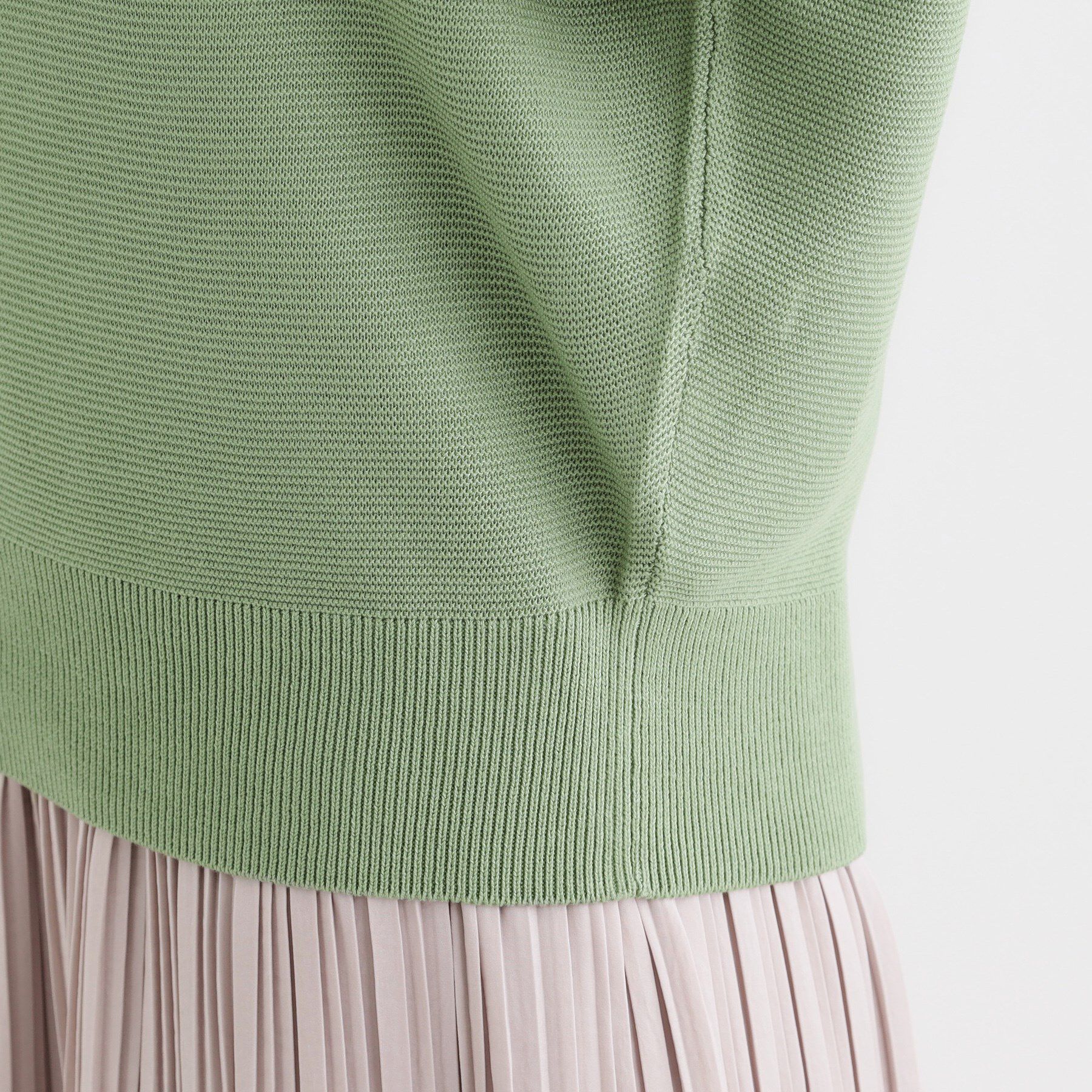 SHOO･LA･RUE「カジュアルにもきれいめにも ガーター編み 7分袖ドルマンニット」|ニット・セーター|