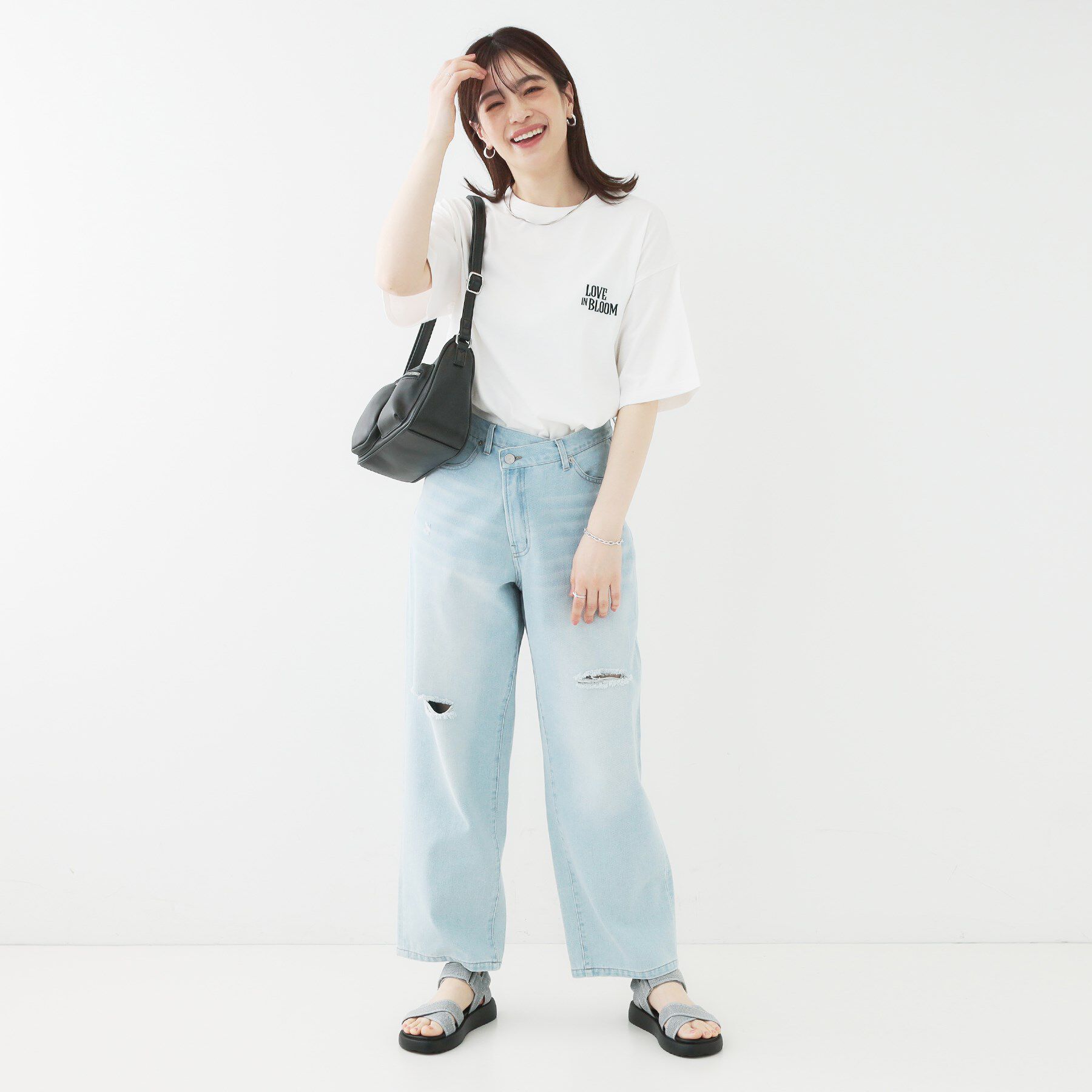 SHOO･LA･RUE「【選べる4柄】コットンプリントロゴTシャツ」|Tシャツ・カットソー|