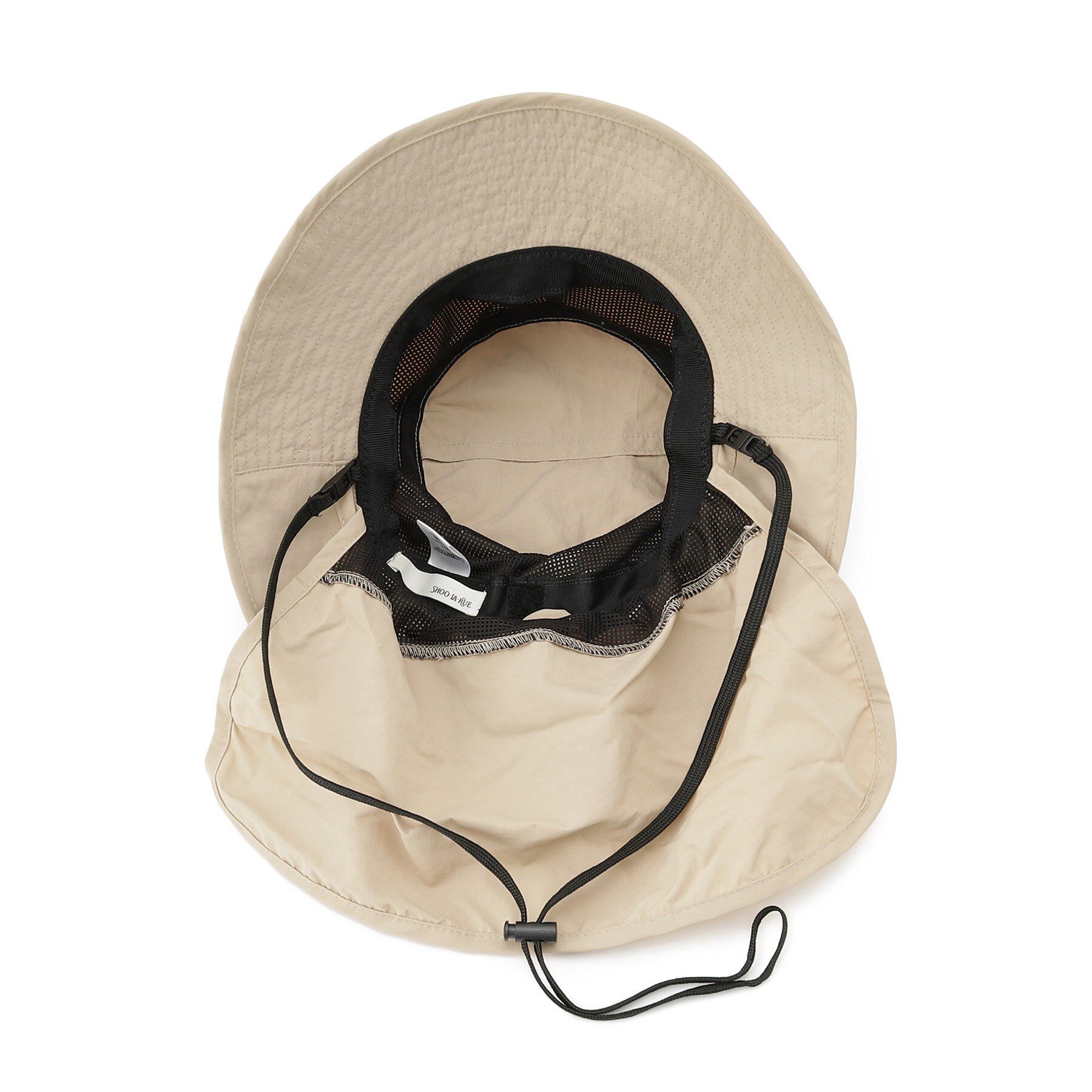 SHOO･LA･RUE「【撥水／UVカット】シェード付きポケッタブルハット【あご紐つき／サイズ調整】」|ハット|