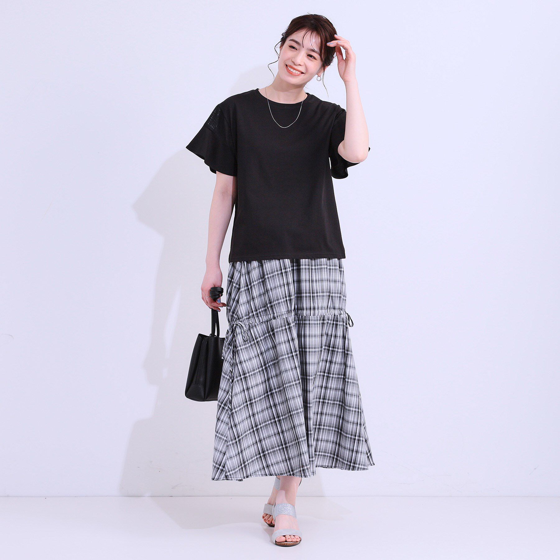 SHOO･LA･RUE「【ひんやり/プチプラ】女性らしさ溢れる お袖シアーフリルトップス」|Tシャツ・カットソー|