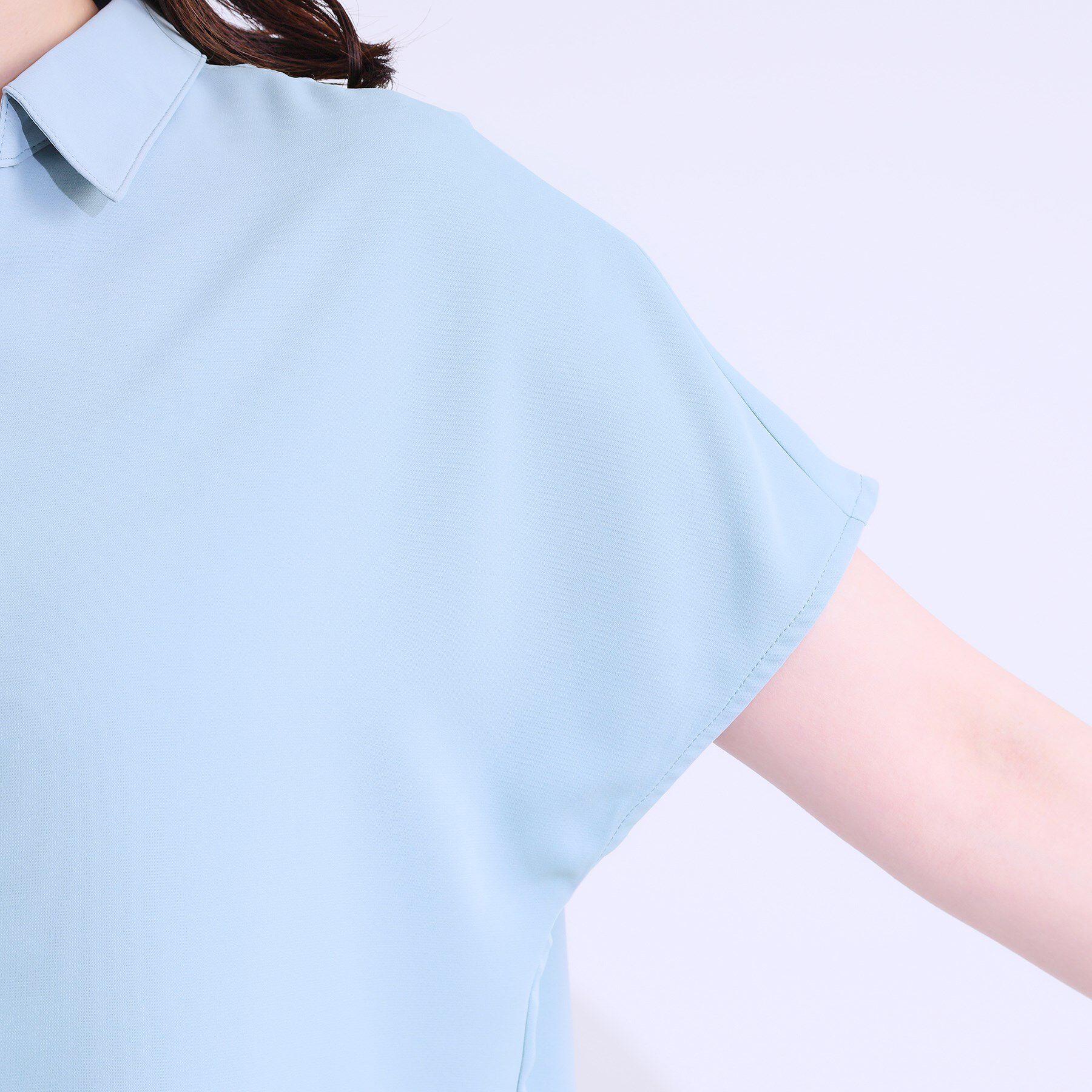 SHOO･LA･RUE「【洗える/S-LL/プチプラ】さらっとすっきりきれい見え スキッパーブラウス」|シャツ・ブラウス|