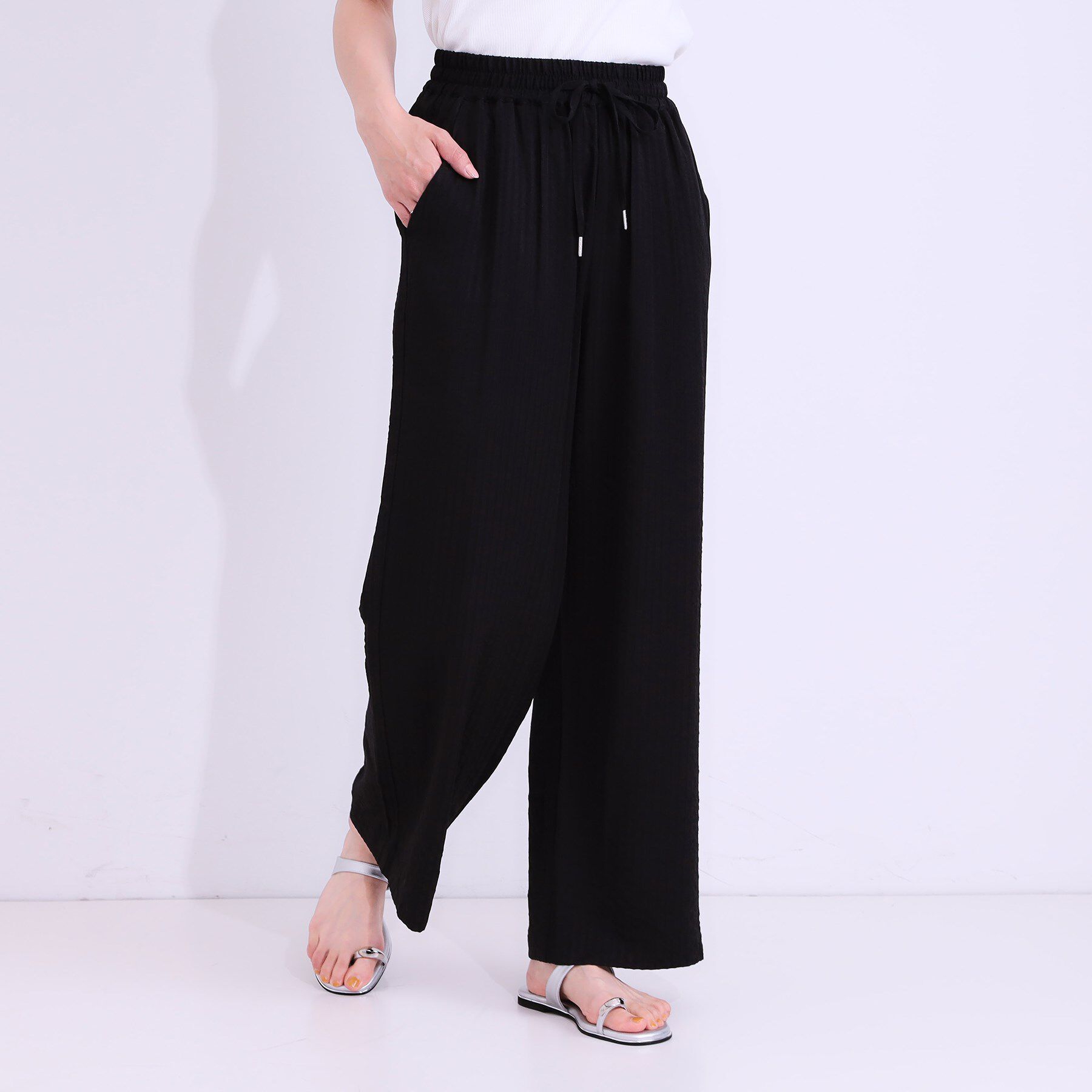 SHOO･LA･RUE「【セットアップ可能/ひんやり/吸水速乾】サッカーストライプイージーパンツ」|その他|