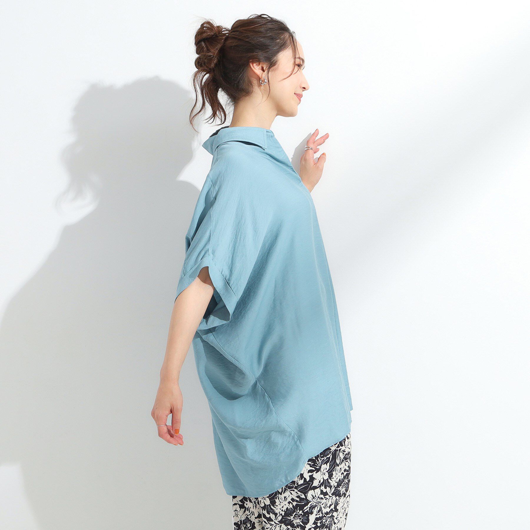 SHOO･LA･RUE「【ひんやり/S-LL】すっきりきれいに体型カバー コクーンシルエットワンピース」|チュニック|