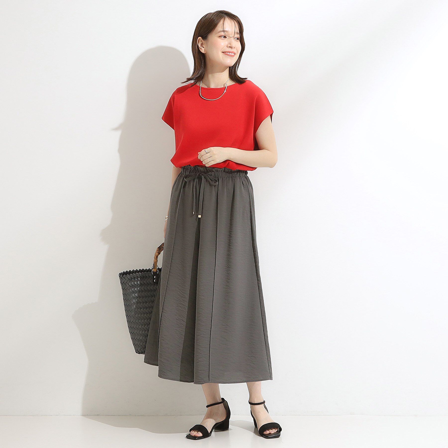 SHOO･LA･RUE「【S-LL/ひんやり】さらっとタッチできれい見え ピンタックスカーチョ」|その他|