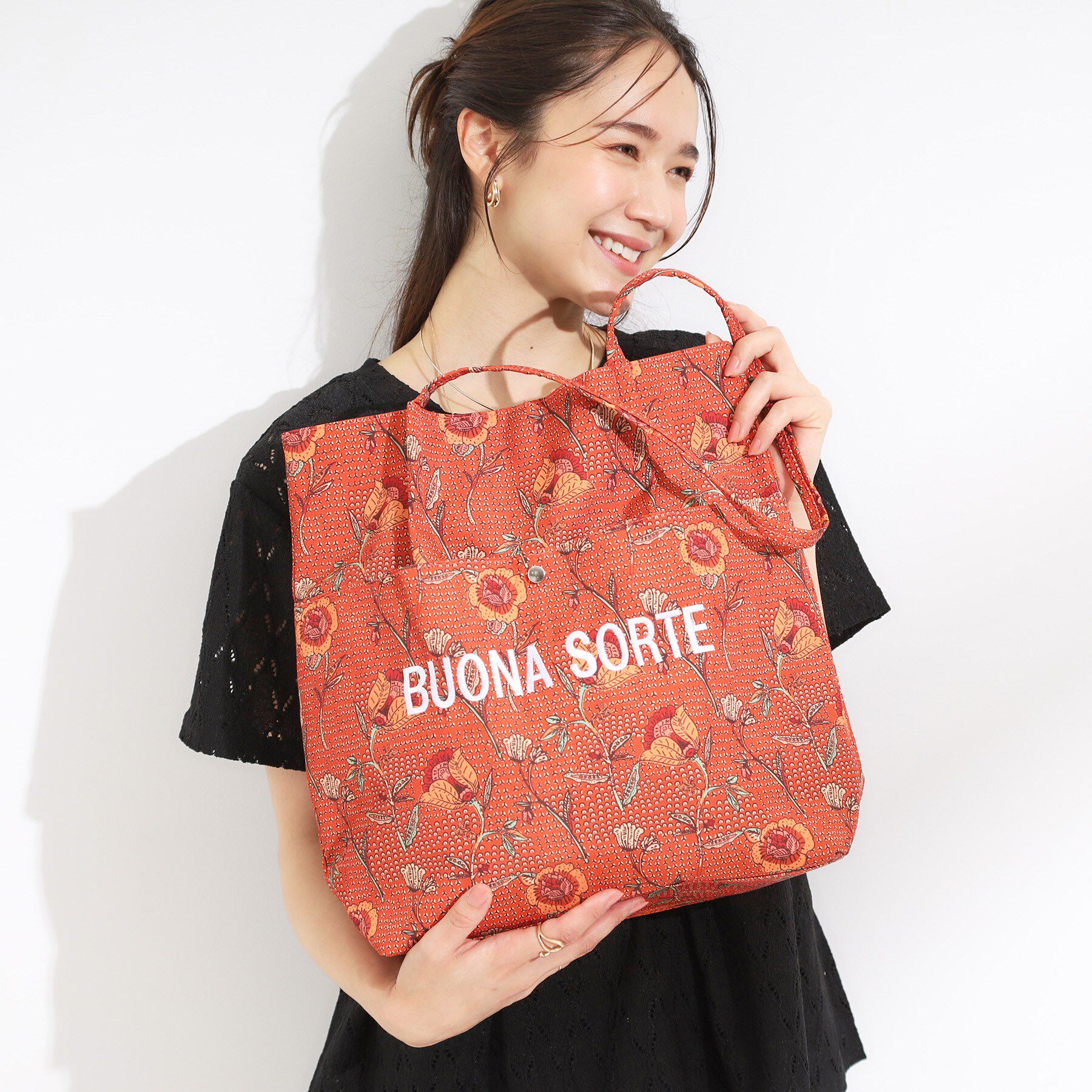 SHOO･LA･RUE「【A4サイズ】幸運を呼び寄せてくれそうな ラタプリント トートバッグ」|トートバッグ|