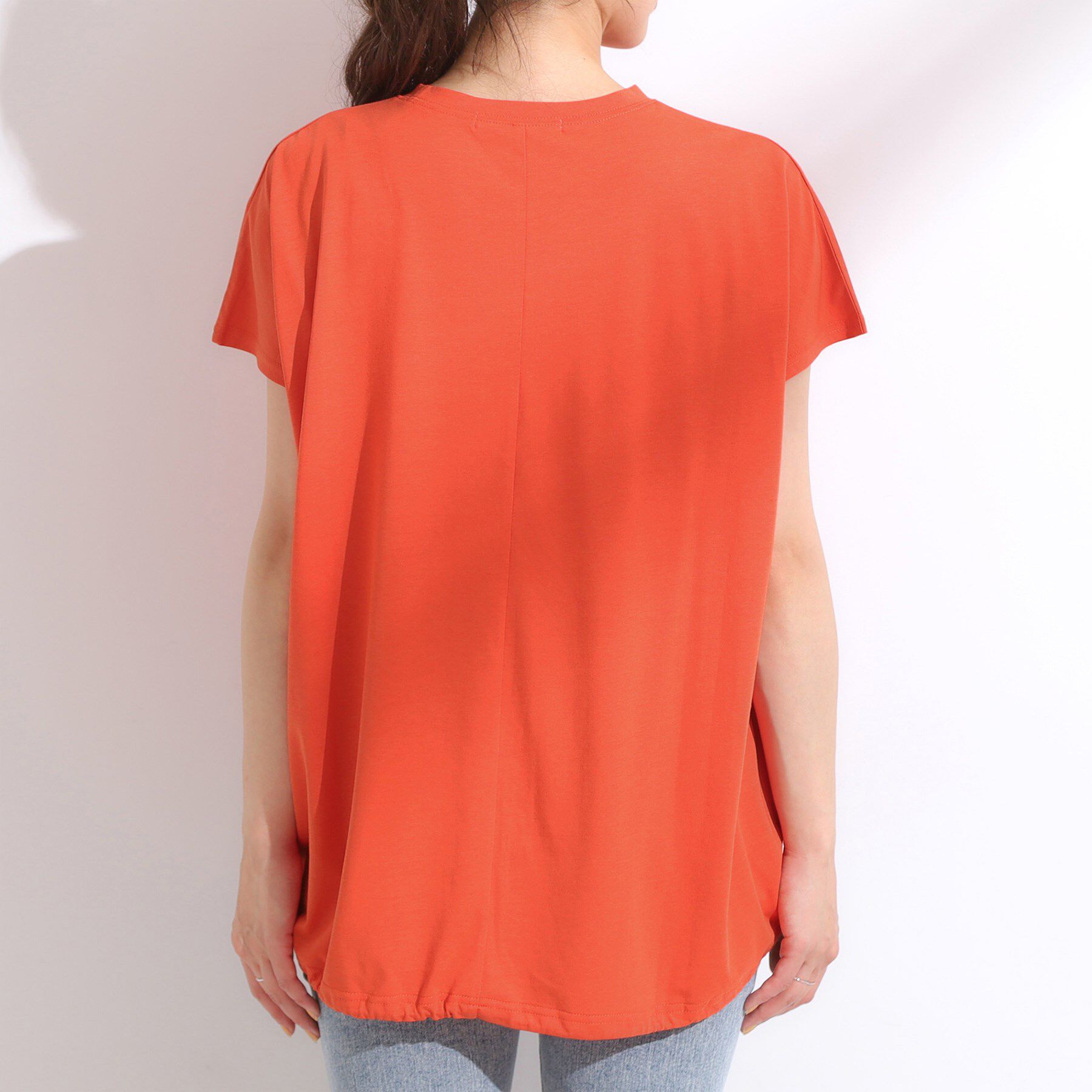 SHOO･LA･RUE「【ひんやり】裾が絞れる フレンチスリーブトップス」|Tシャツ・カットソー|