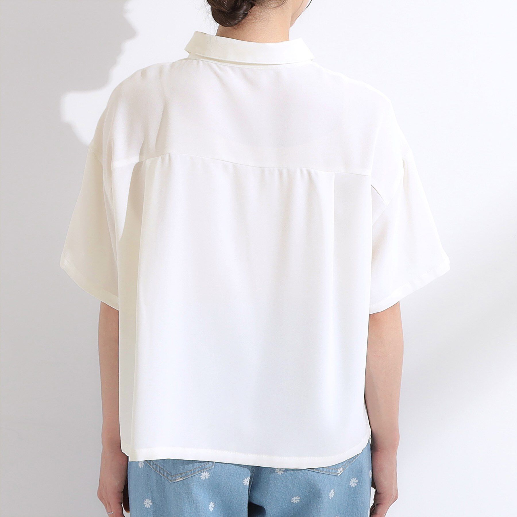 SHOO･LA･RUE「【S-LL】一枚でサマ見え チュールドッキングシャツ」|シャツ・ブラウス|