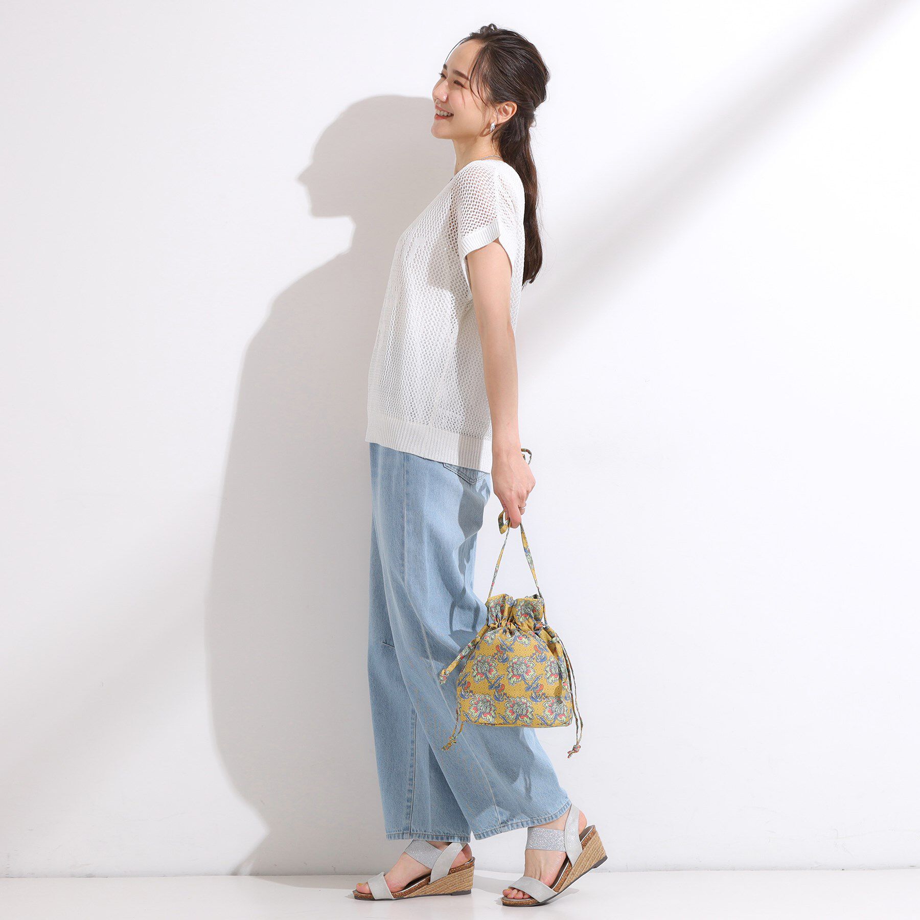 SHOO･LA･RUE「ころんとしたフォルムが魅力 ラタプリント 巾着ショルダーバッグ」|ショルダー・メッセンジャー|