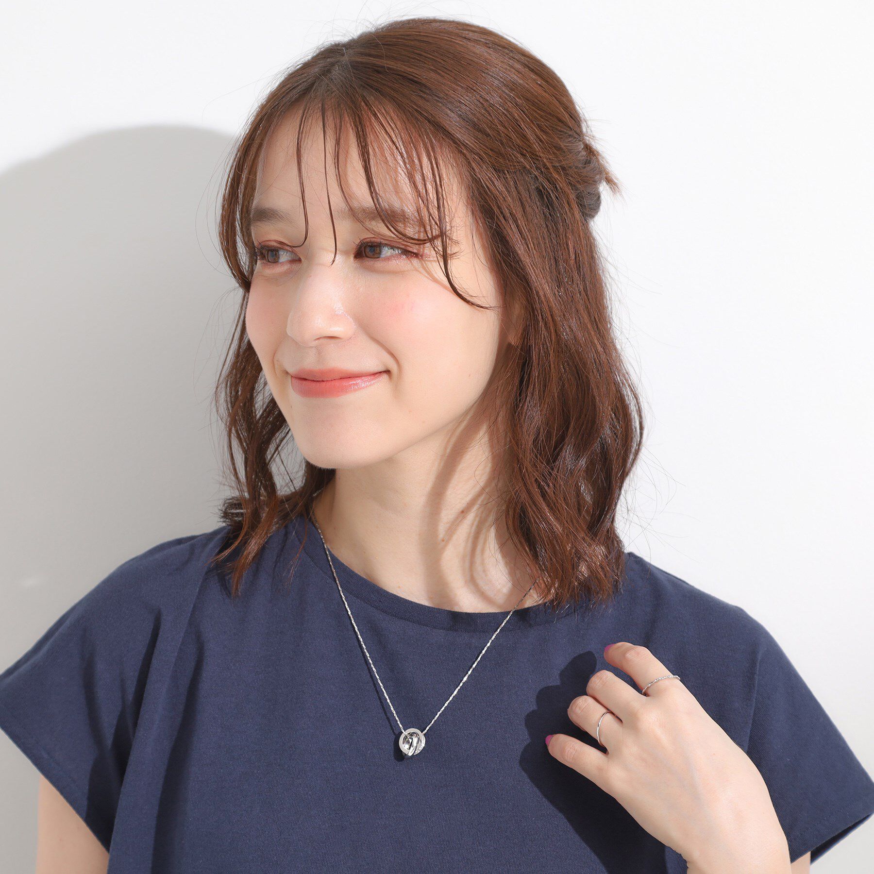 SHOO･LA･RUE「【2WAY】リング＆クリアドロップネックレス」|ネックレス|