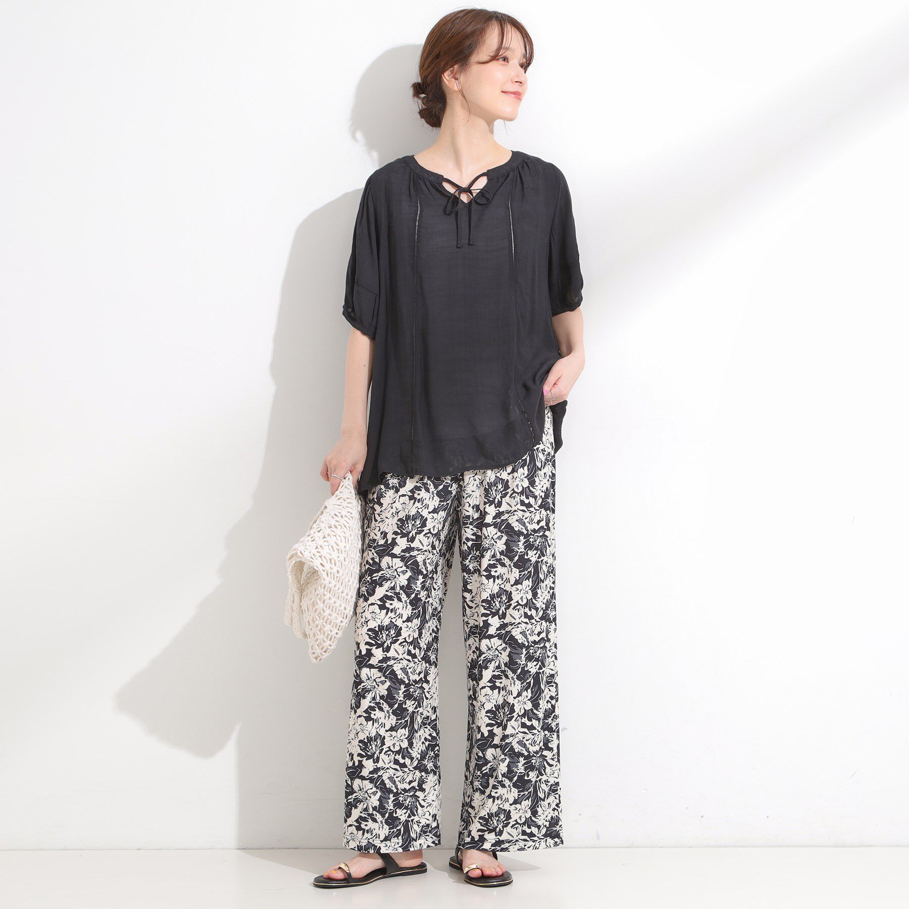 SHOO･LA･RUE「【S-LL/2点セット】リボン使いがアクセント はしごレースブラウス＋タンクトップ」|その他|