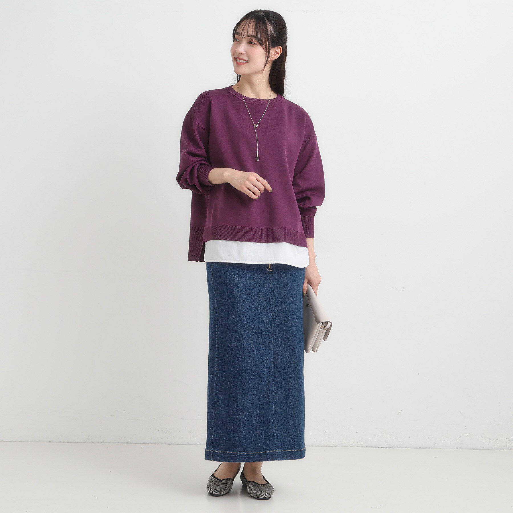 SHOO･LA･RUE「【S-LL/洗える】一枚で簡単こなれ見え スポンディッシュ 裾レイヤード風ニット【CIRCRIC】」|ニット・セーター|