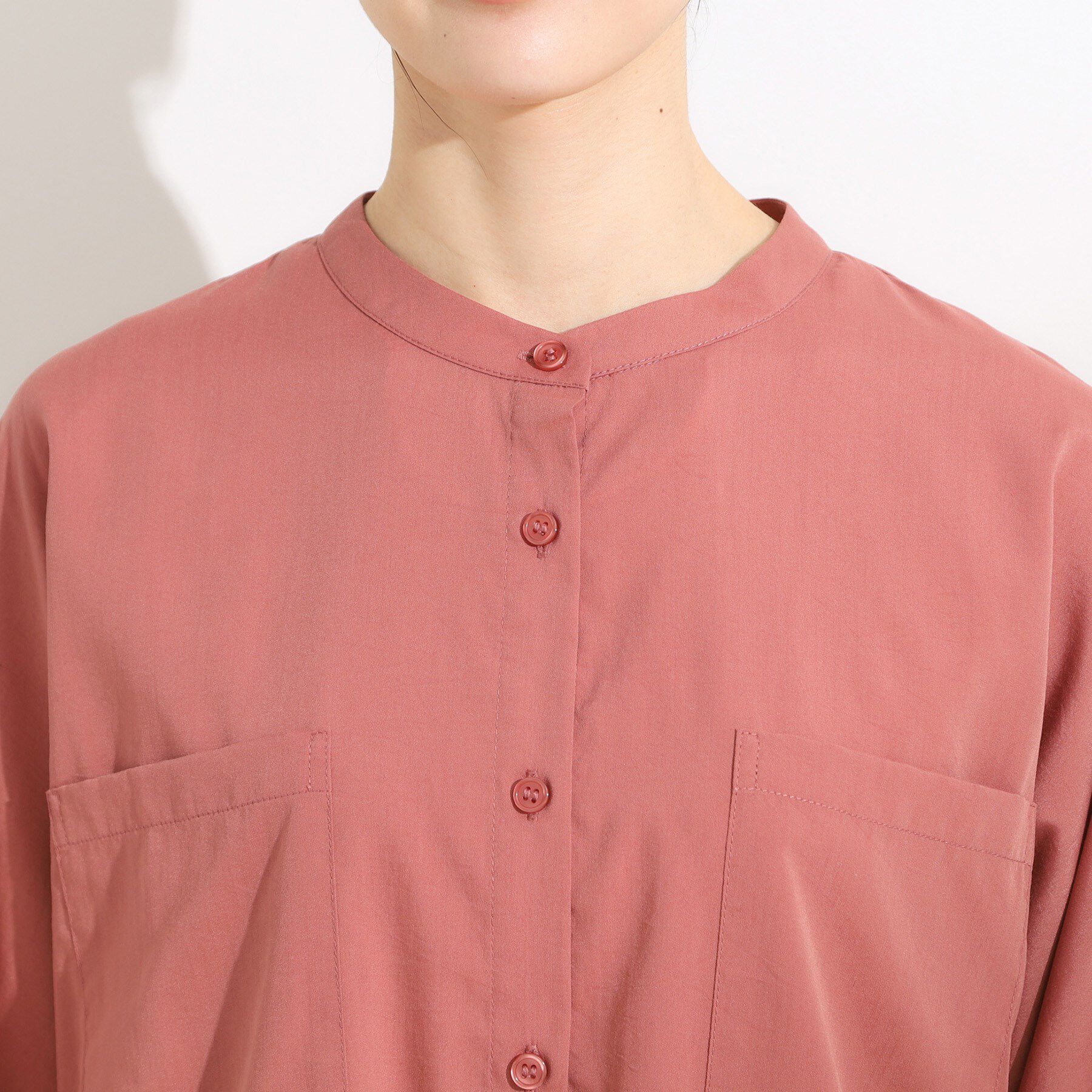 SHOO･LA･RUE「【S-LL/洗濯後しわになりにくい】コットン風 前あきドルマンブラウス」|シャツ・ブラウス|