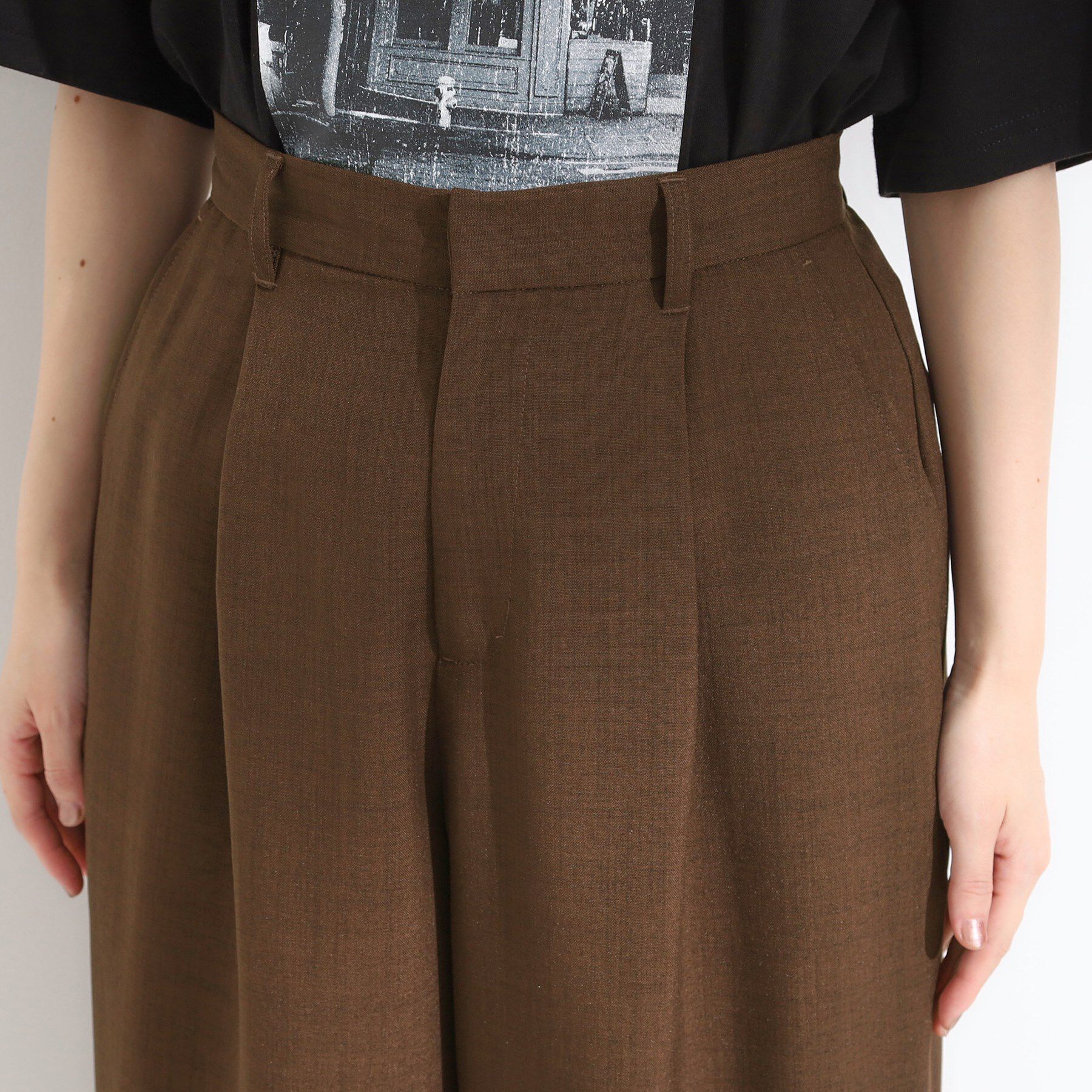 SHOO･LA･RUE「【セットアップ可】さらりと軽やか 麻調ゆるカーブパンツ」|その他|