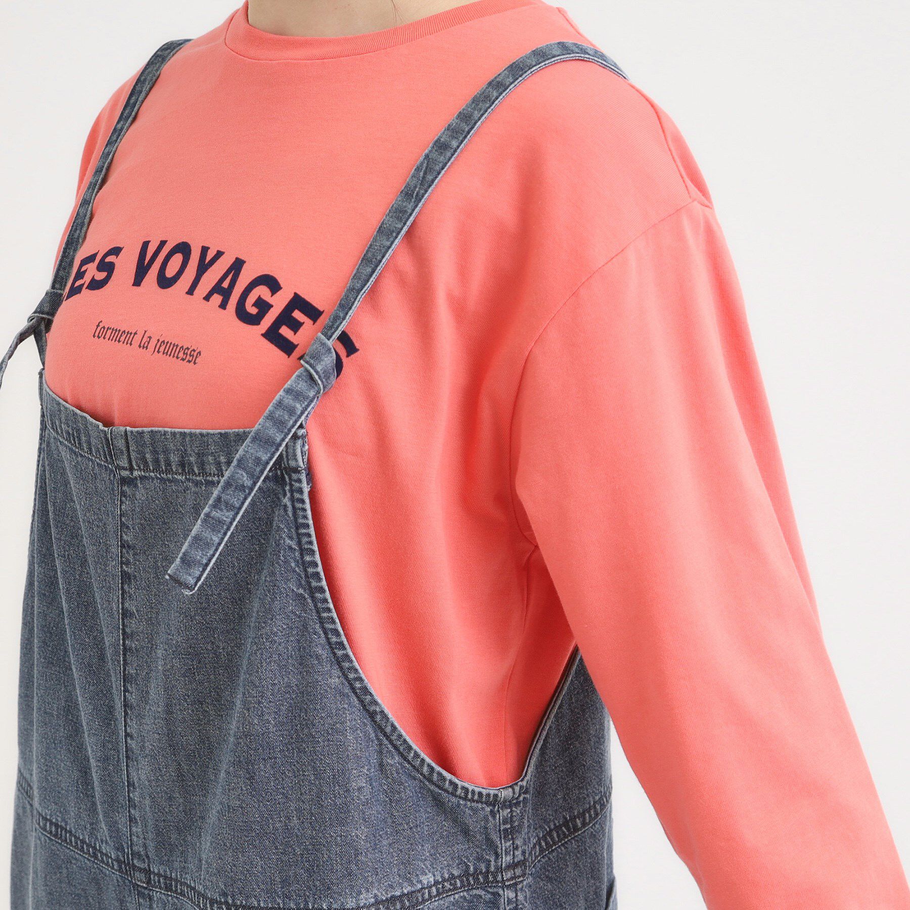 SHOO･LA･RUE「【S-LL】大人のための デニムサロペット」|オールインワン|