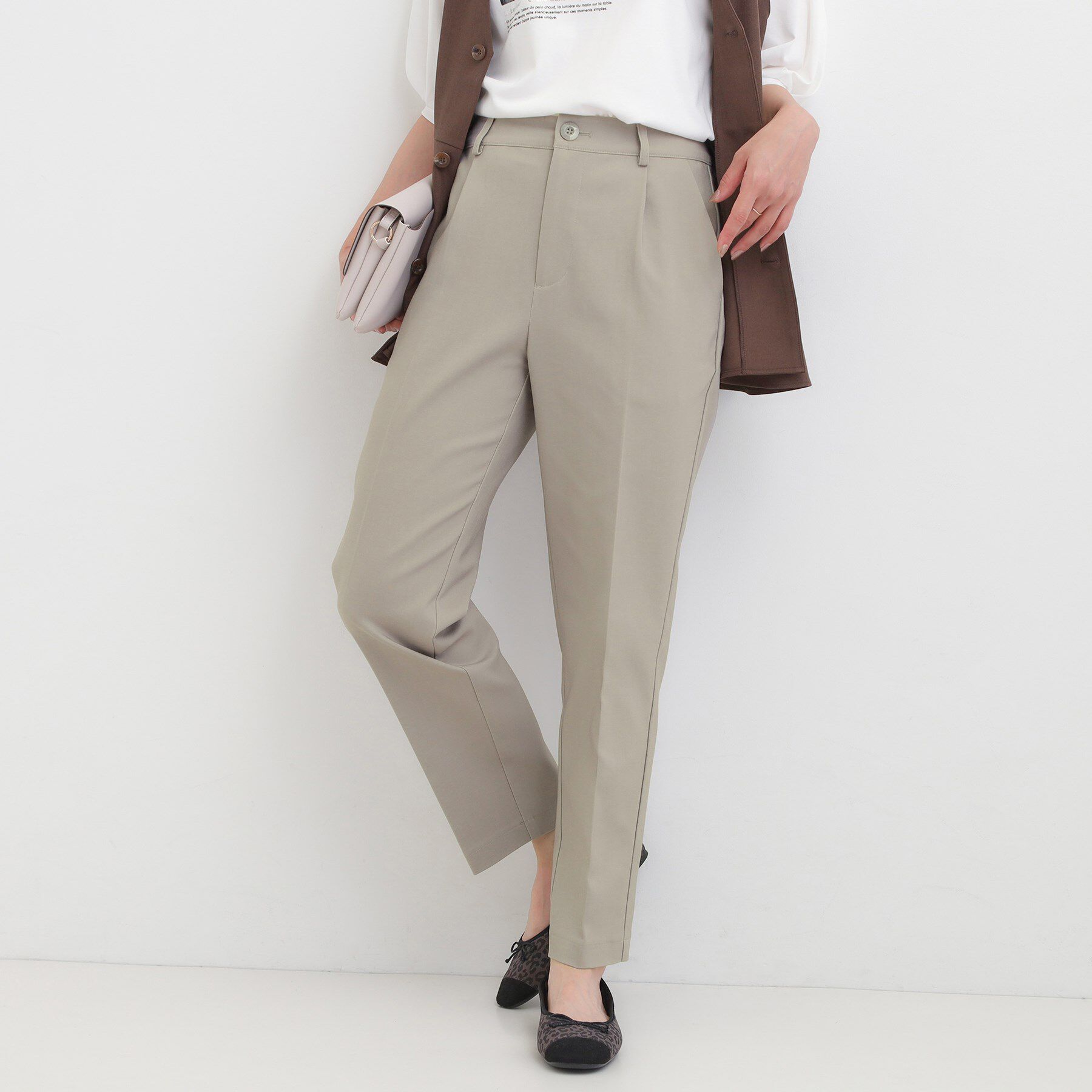 SHOO･LA･RUE「【洗濯機可/S-3L/美脚シルエット】ソフトスティックパンツ」|その他|グレー(012)