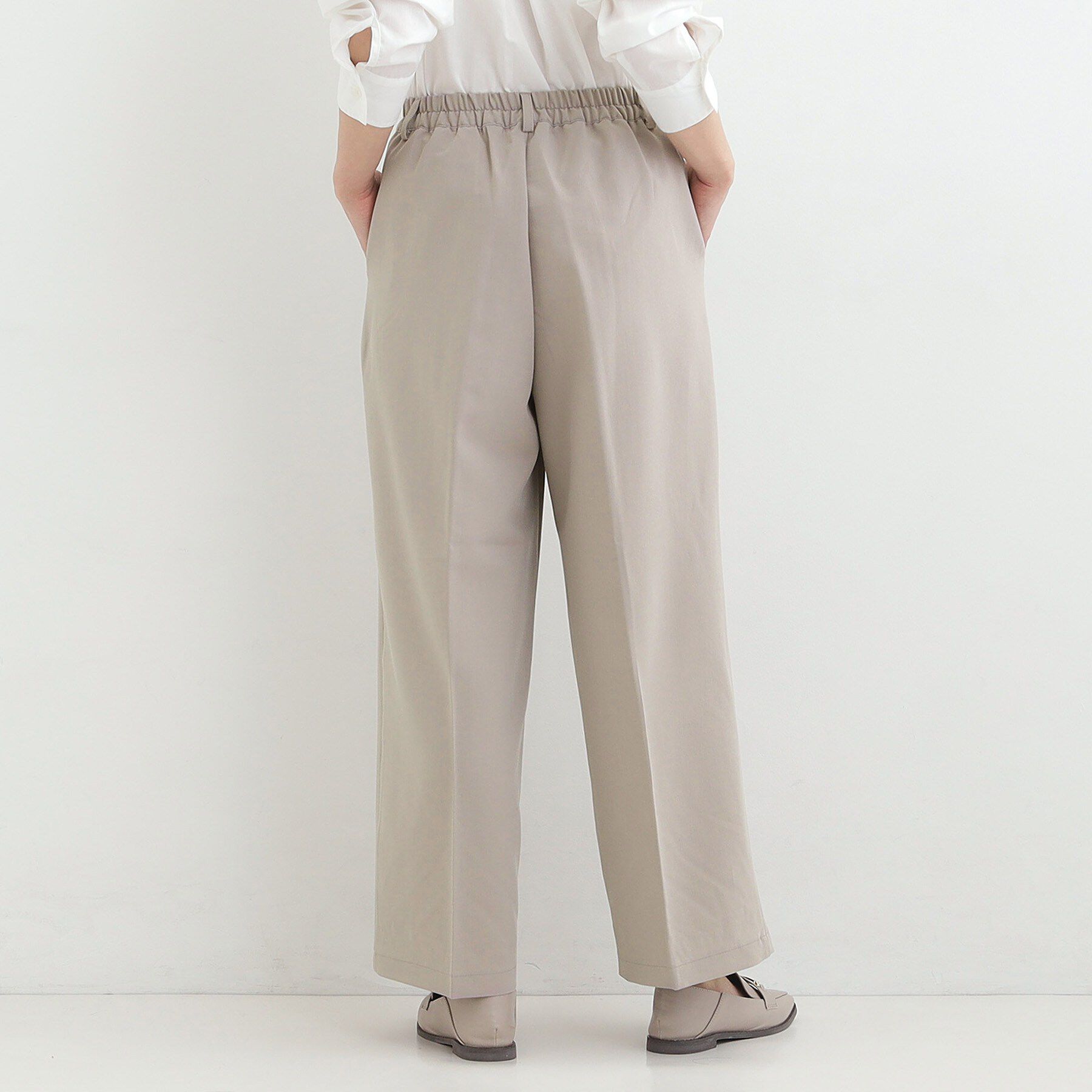SHOO･LA･RUE「【洗濯機可/S-LL】すっきり上品きれい見え タックワイドパンツ」|その他|