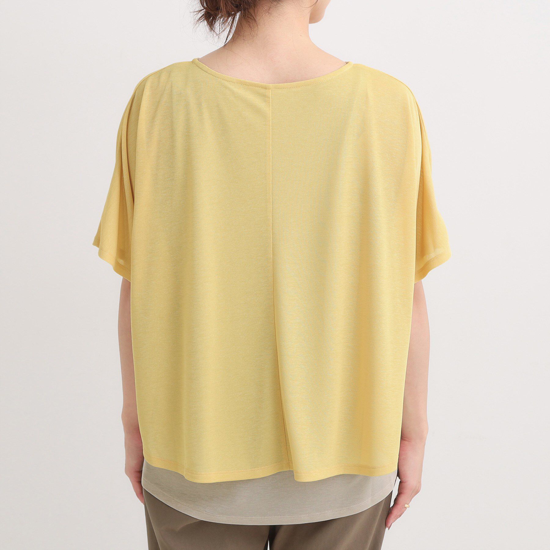 SHOO･LA･RUE「【S-LL/ひんやり/体型カバー】着るだけでサマ見え レイヤードトップス」|Tシャツ・カットソー|