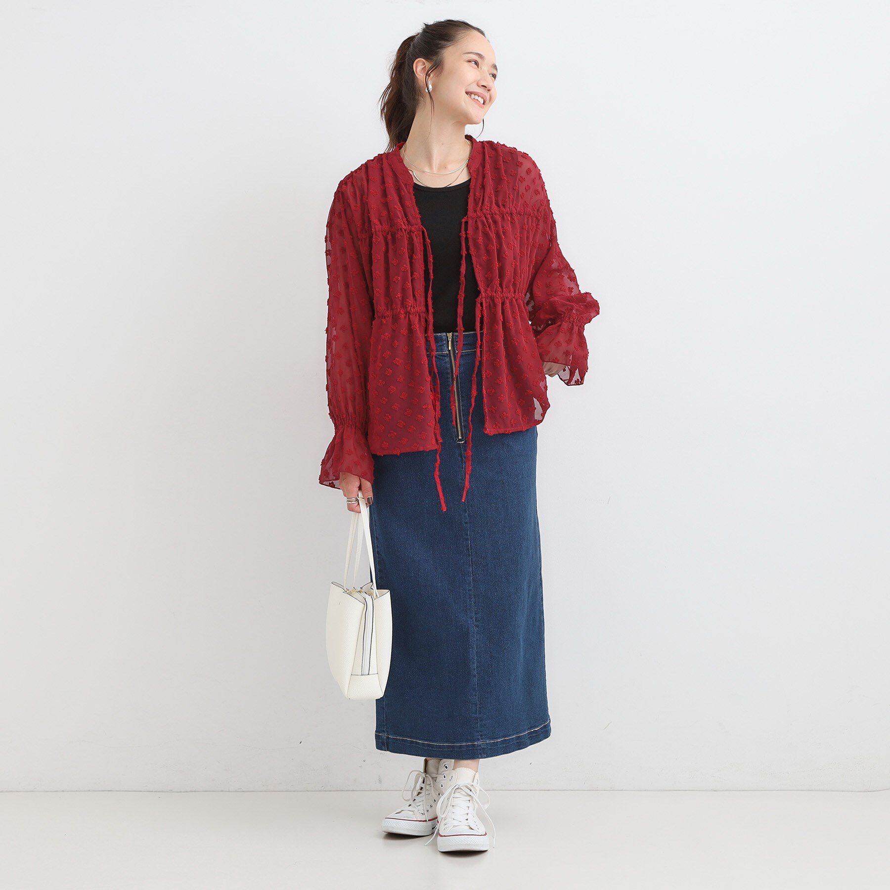 SHOO･LA･RUE「華やかにさをプラスする シアードビー シャーリングブラウス」|シャツ・ブラウス|