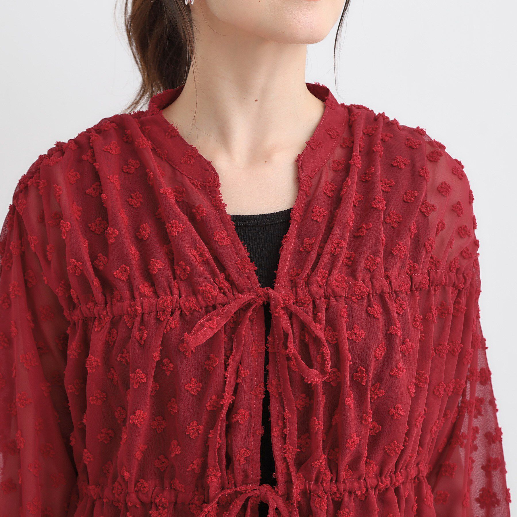 SHOO･LA･RUE「華やかにさをプラスする シアードビー シャーリングブラウス」|シャツ・ブラウス|