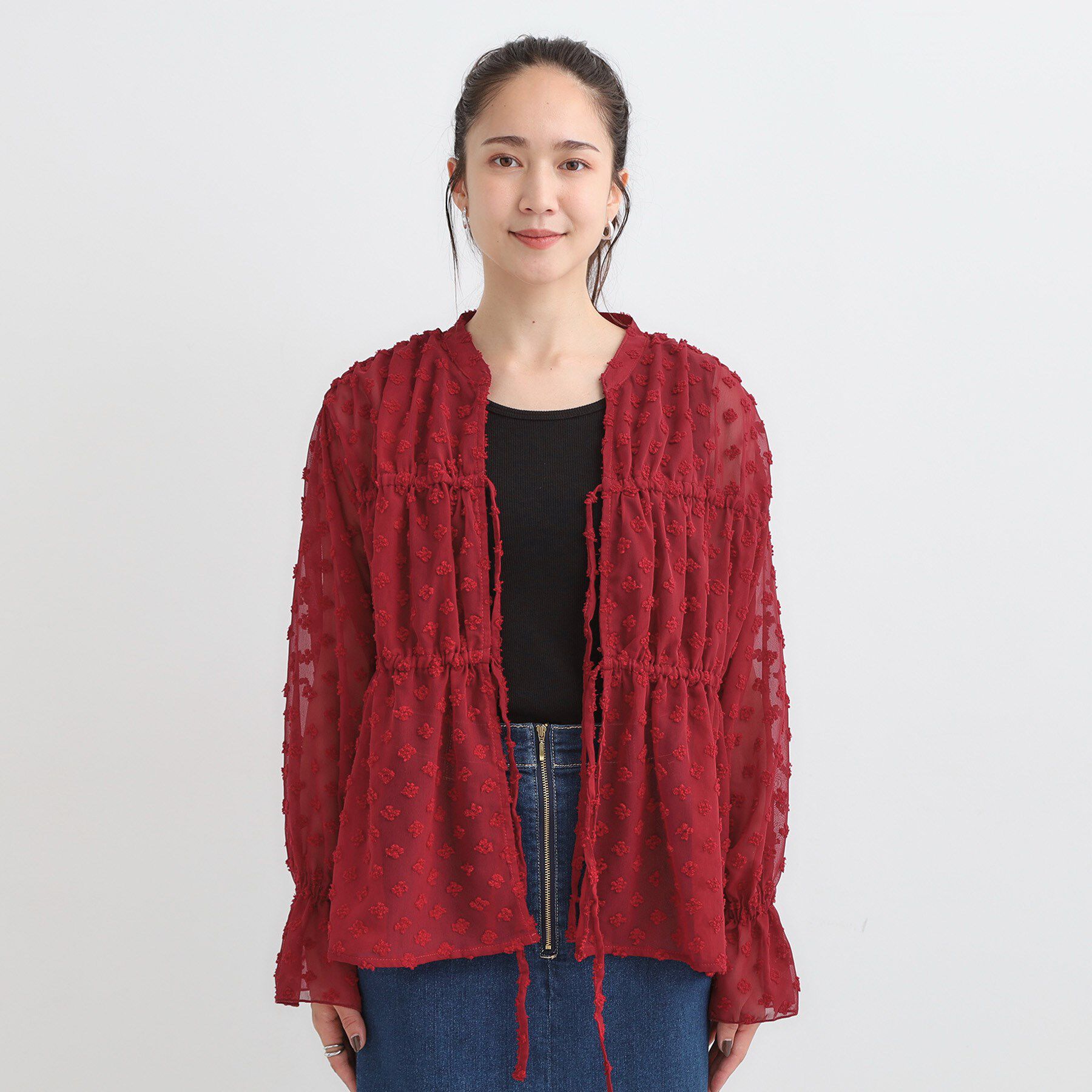 SHOO･LA･RUE「華やかにさをプラスする シアードビー シャーリングブラウス」|シャツ・ブラウス|